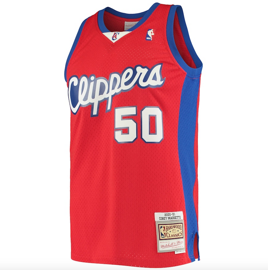 Men's LA Clippers Corey Maggette Mitchell & Ness Red 2004/05 Hardwood Classics Swingman Jersey - vstockx