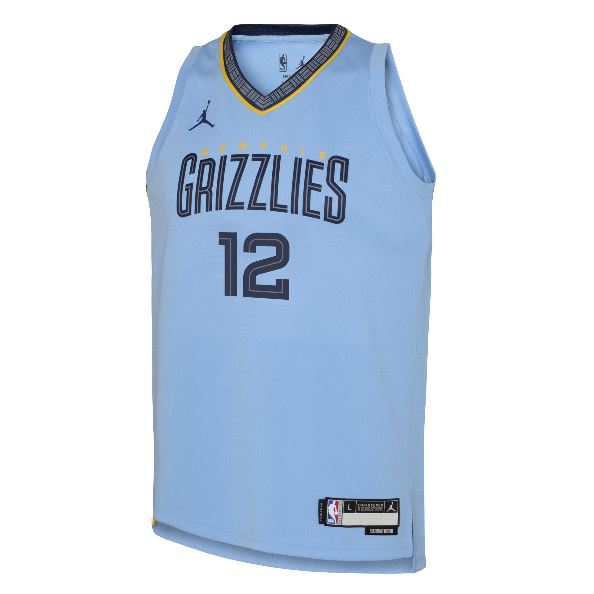 Ja Morant Memphis Grizzlies Jordans Brand Youth Swingman Jersey - Statement Edition - Light Blue - vstockx