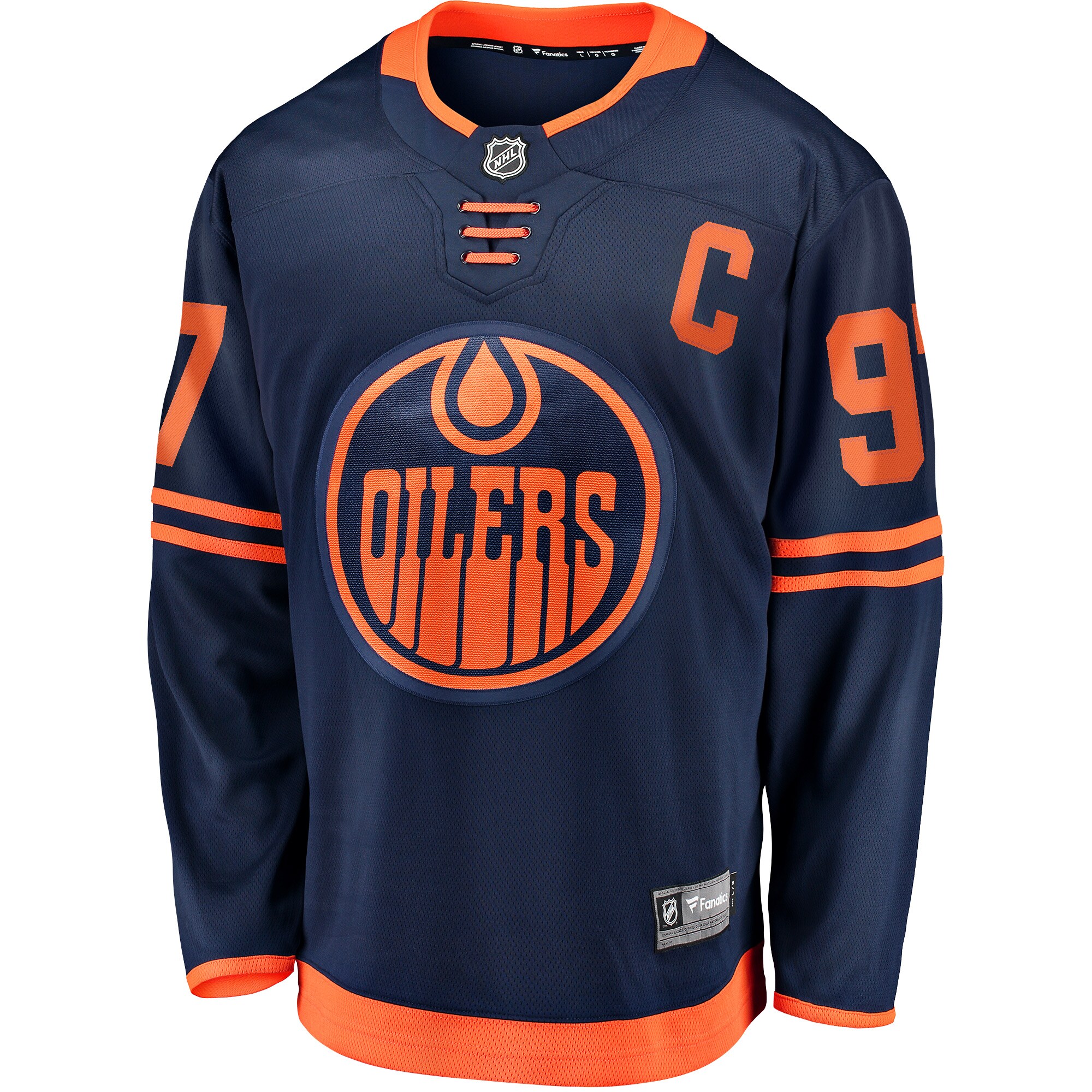 Connor McDavid Edmonton Oilers Fanatics Branded Alternate Premier Breakaway Player Jersey - Navy - vstockx