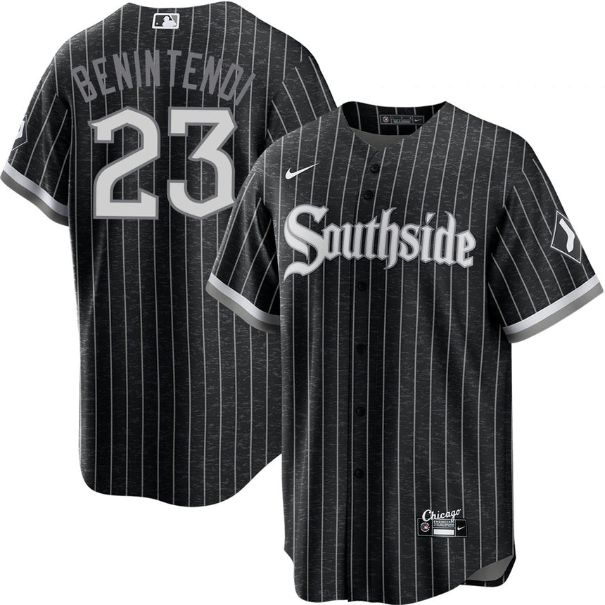 Men's Andrew Benintendi Chicago White Sox Black City Connect Replica Jersey - vstockx