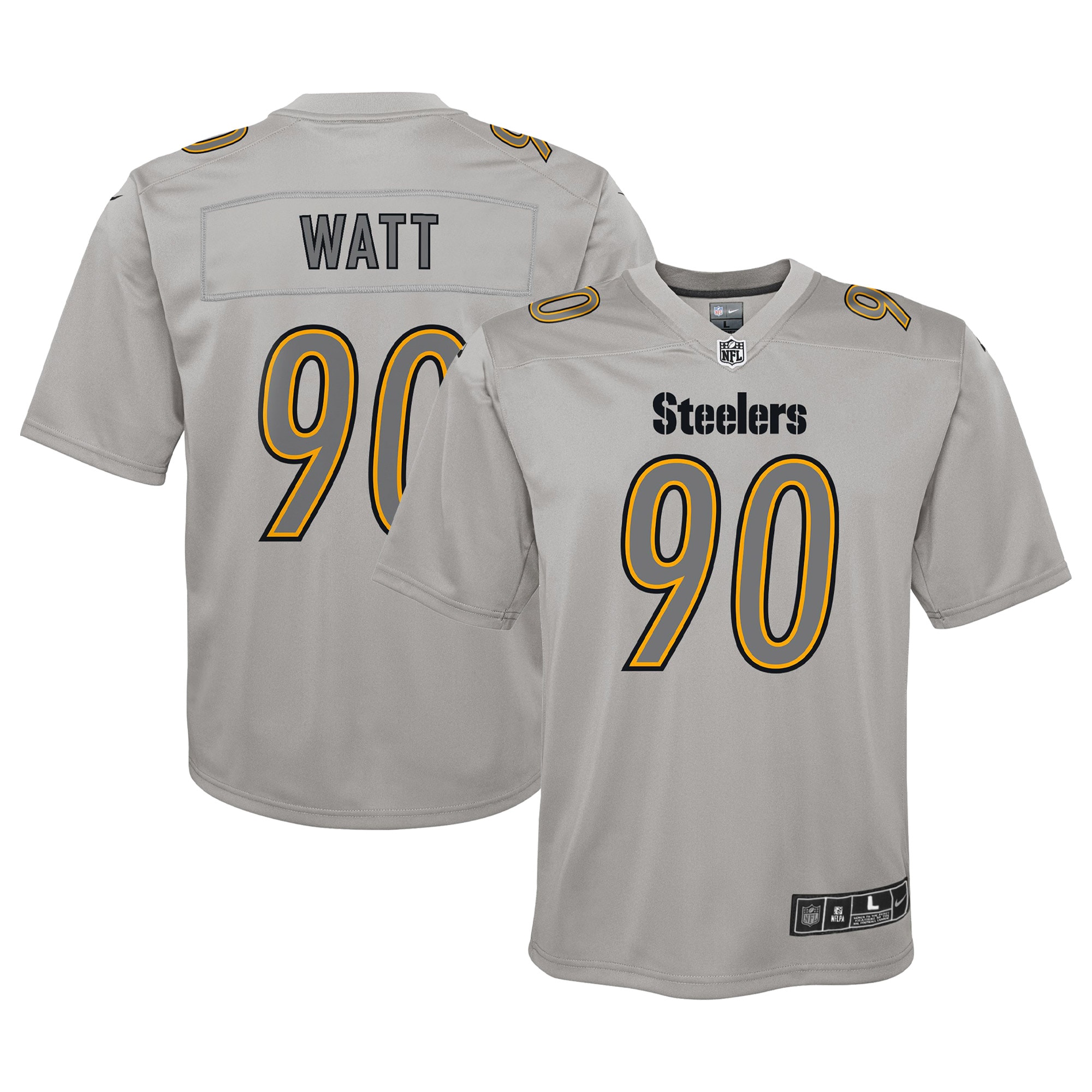 T.J. Watt Pittsburgh Steelers Nike Youth Atmosphere Game Jersey - Gray - vstockx