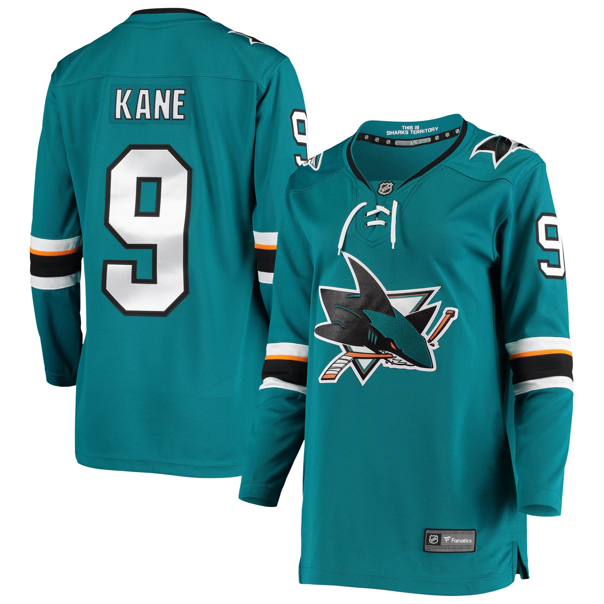 Evander Kane San Jose Sharks Fanatics Branded Women's Breakaway Home Player Jersey - Teal - vstockx