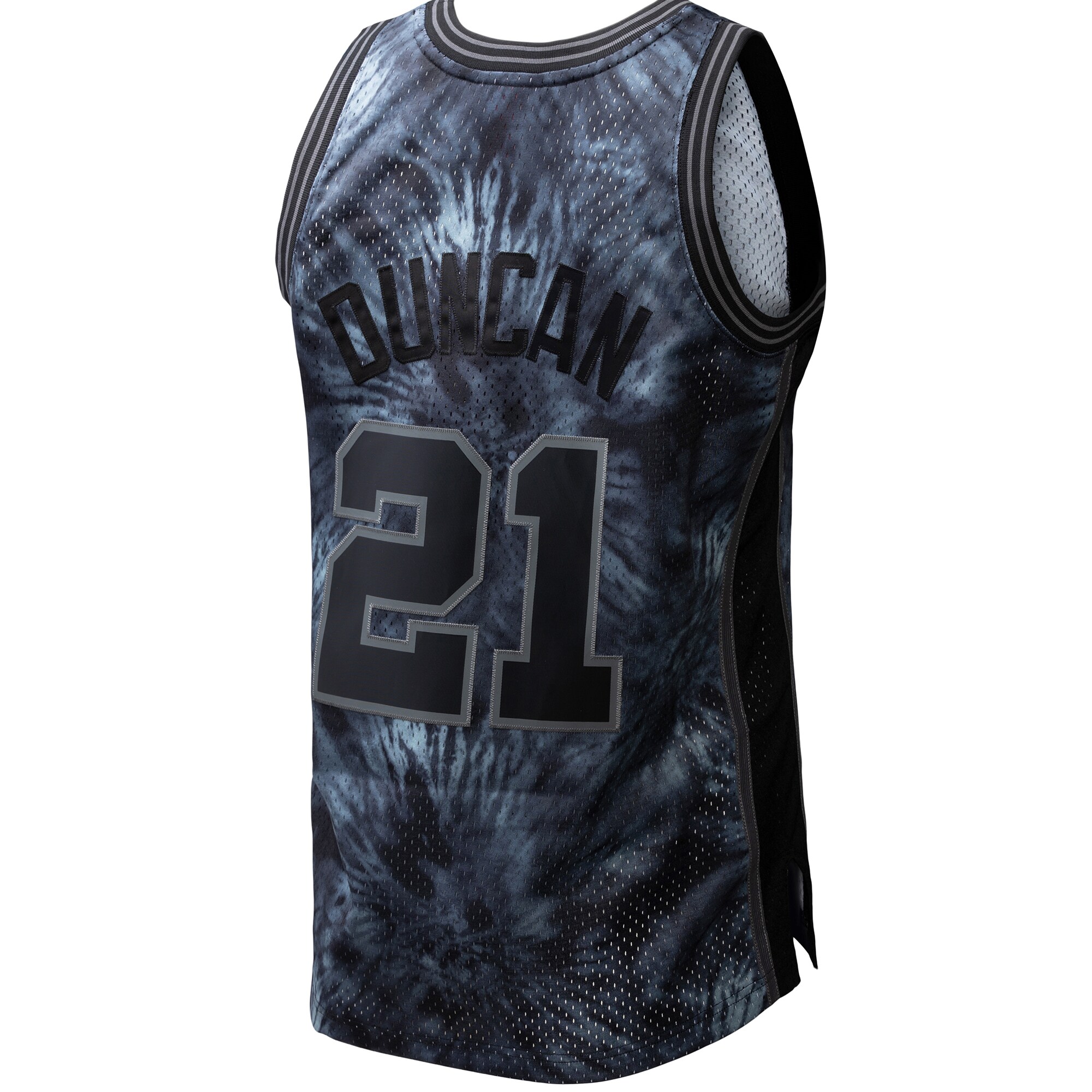 Tim Duncan San Antonio Spurs Mitchell & Ness Hardwood Classics 1998/99 Tie-Dye Swingman Jersey - Black - vstockx
