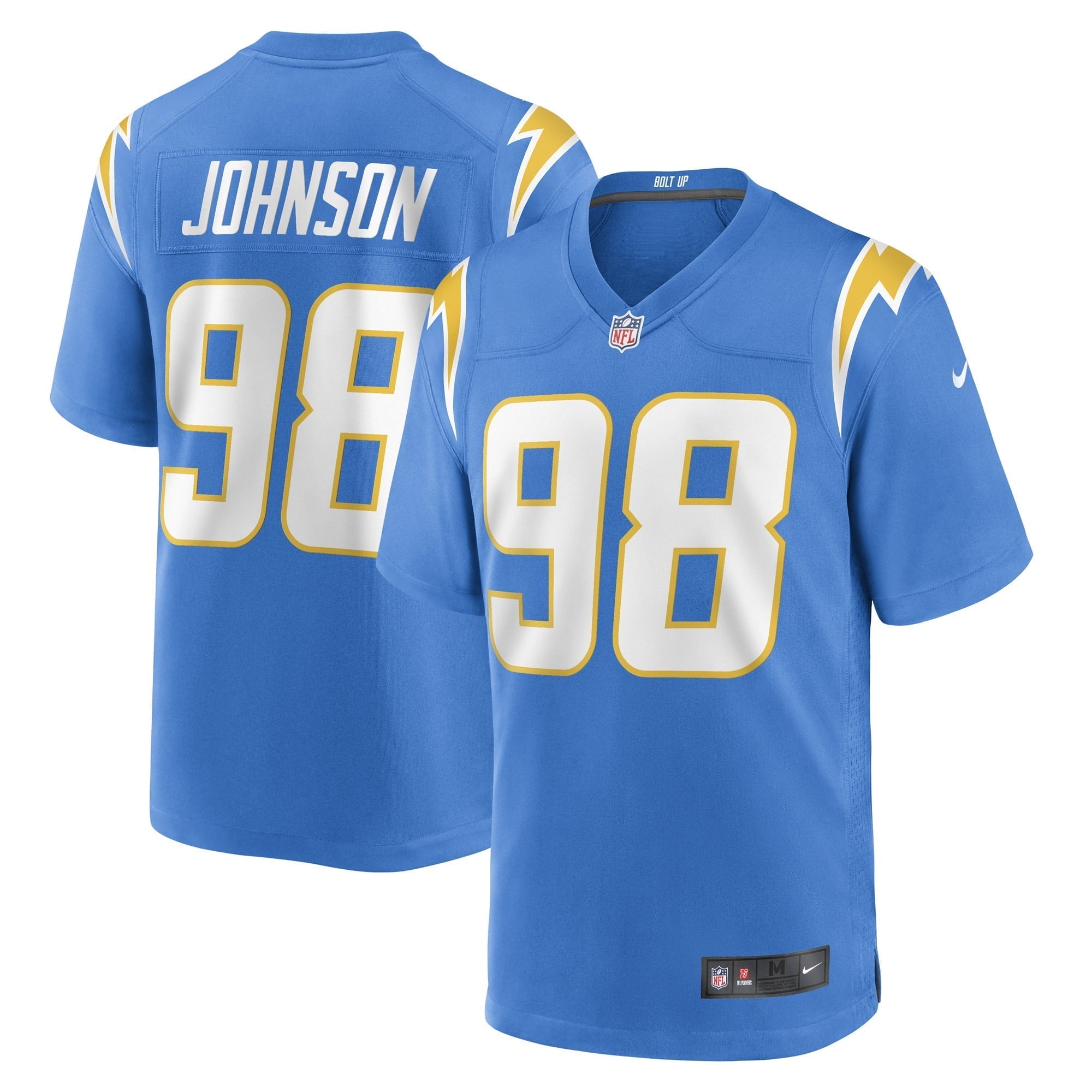 Men's Nike Austin Johnson Powder Blue Los Angeles Chargers Game Player Jersey - vstockx