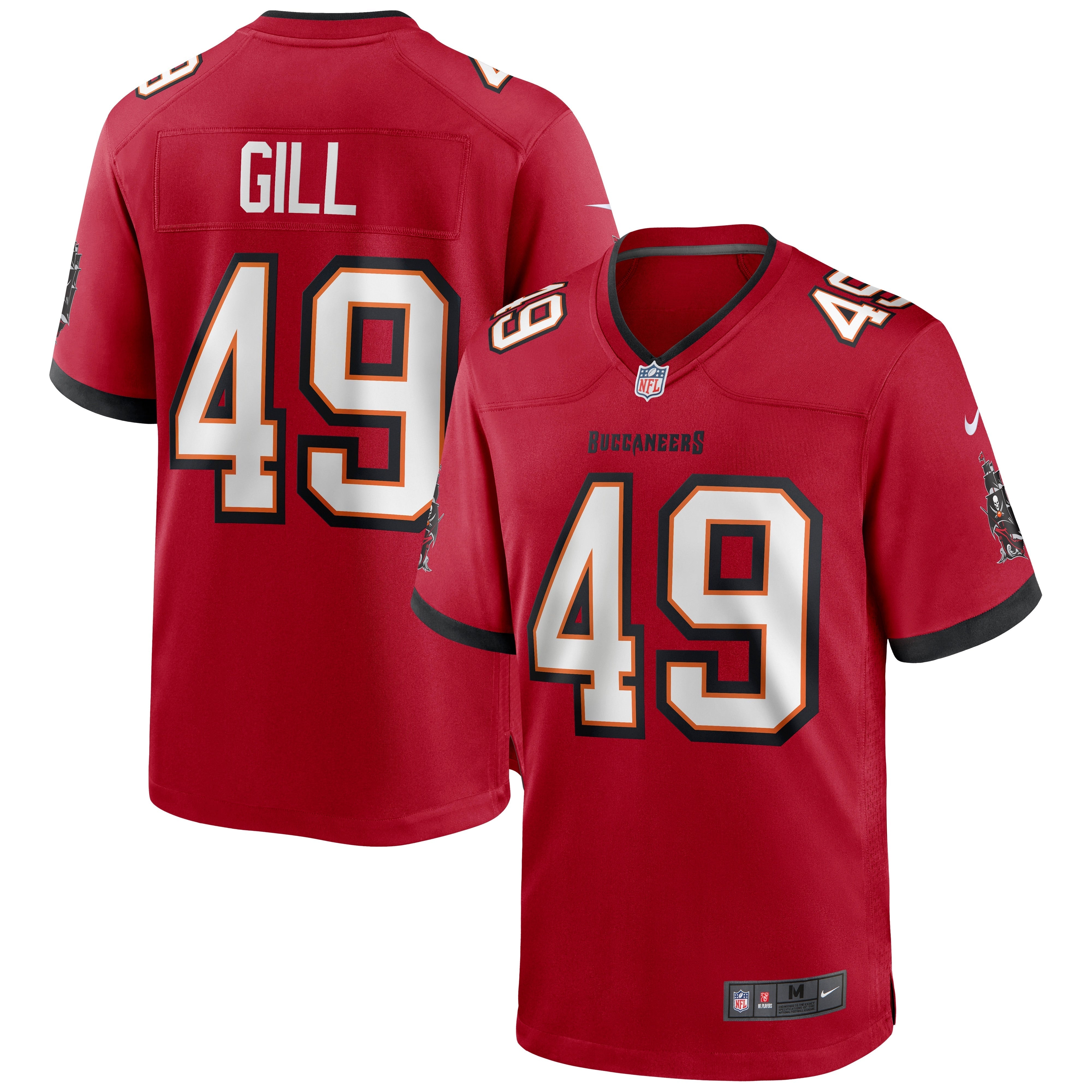 Men's Nike Cam Gill Red Tampa Bay Buccaneers Game Jersey - vstockx
