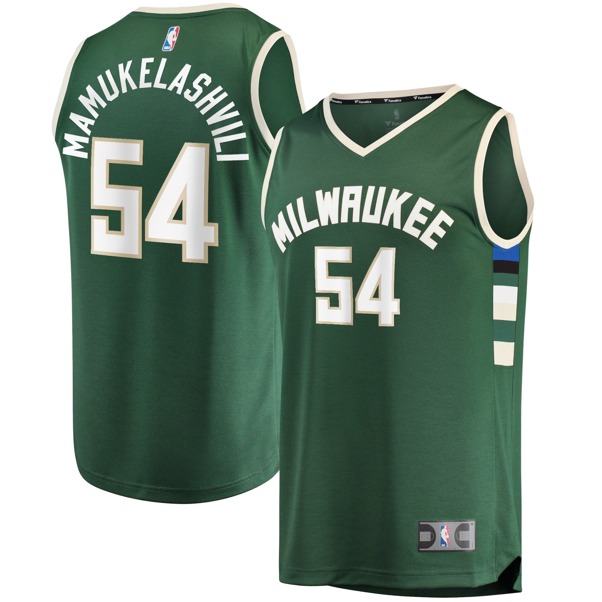 Men's Fanatics Branded Sandro Mamukelashvili Hunter Green Milwaukee Bucks 2021/22 Fast Break Replica Jersey - Icon - vstockx