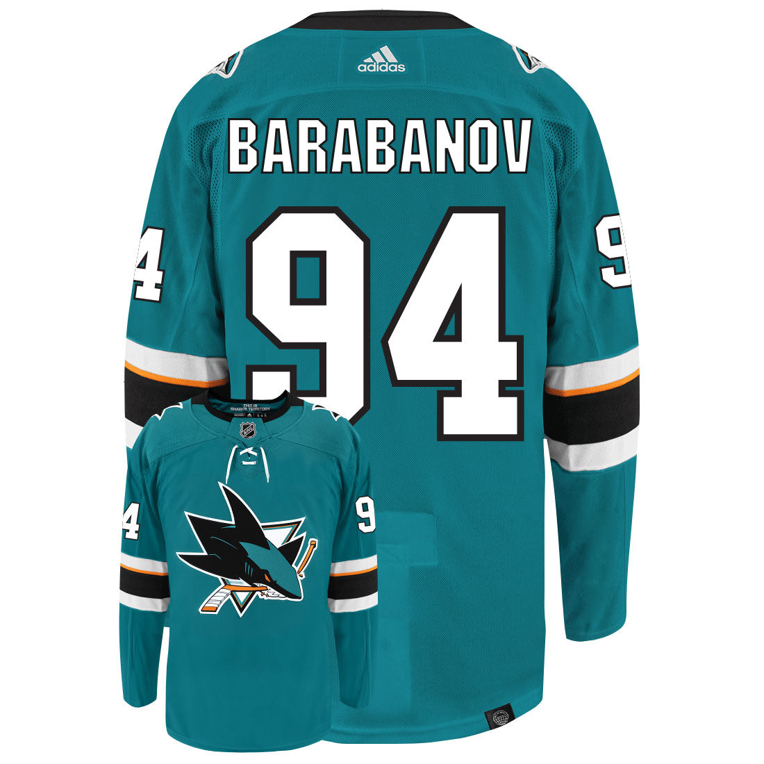 Alexander Barabanov San Jose Sharks Adidas Primegreen Authentic NHL Hockey Jersey - vstockx
