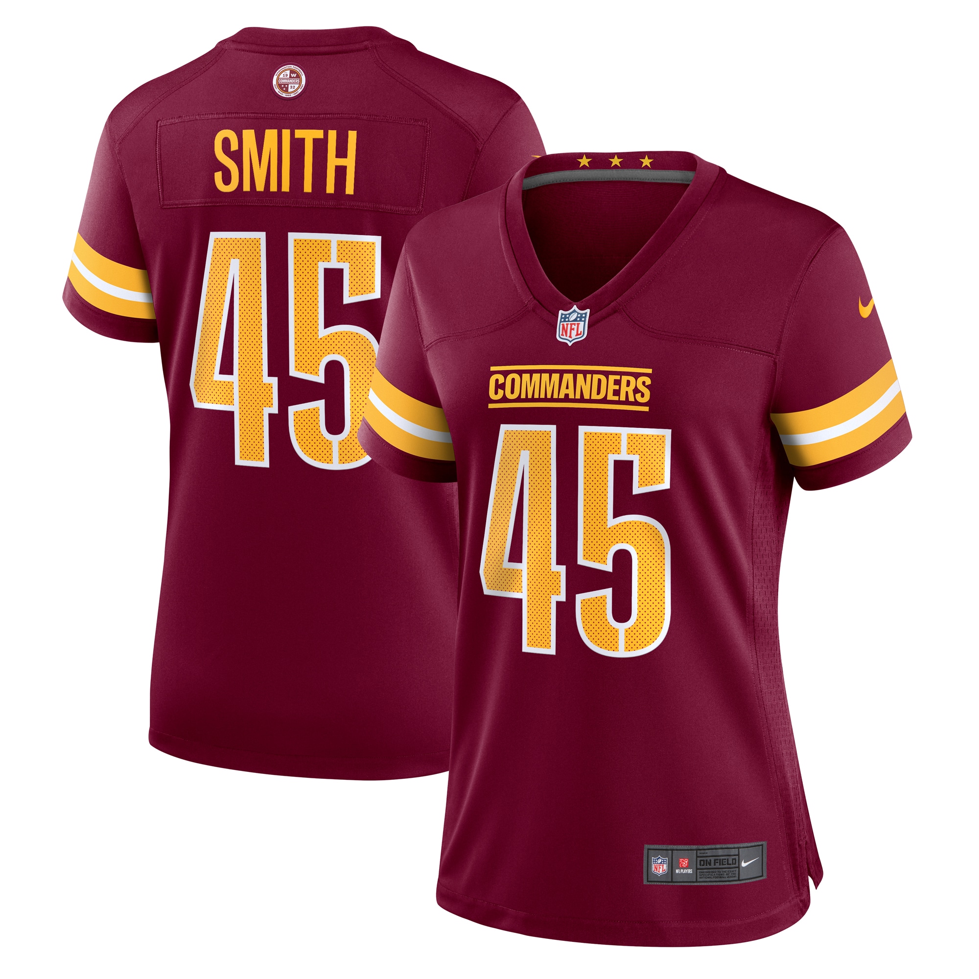 Kaden Smith Washington Commanders Nike Women's Team Game Jersey - Burgundy - vstockx