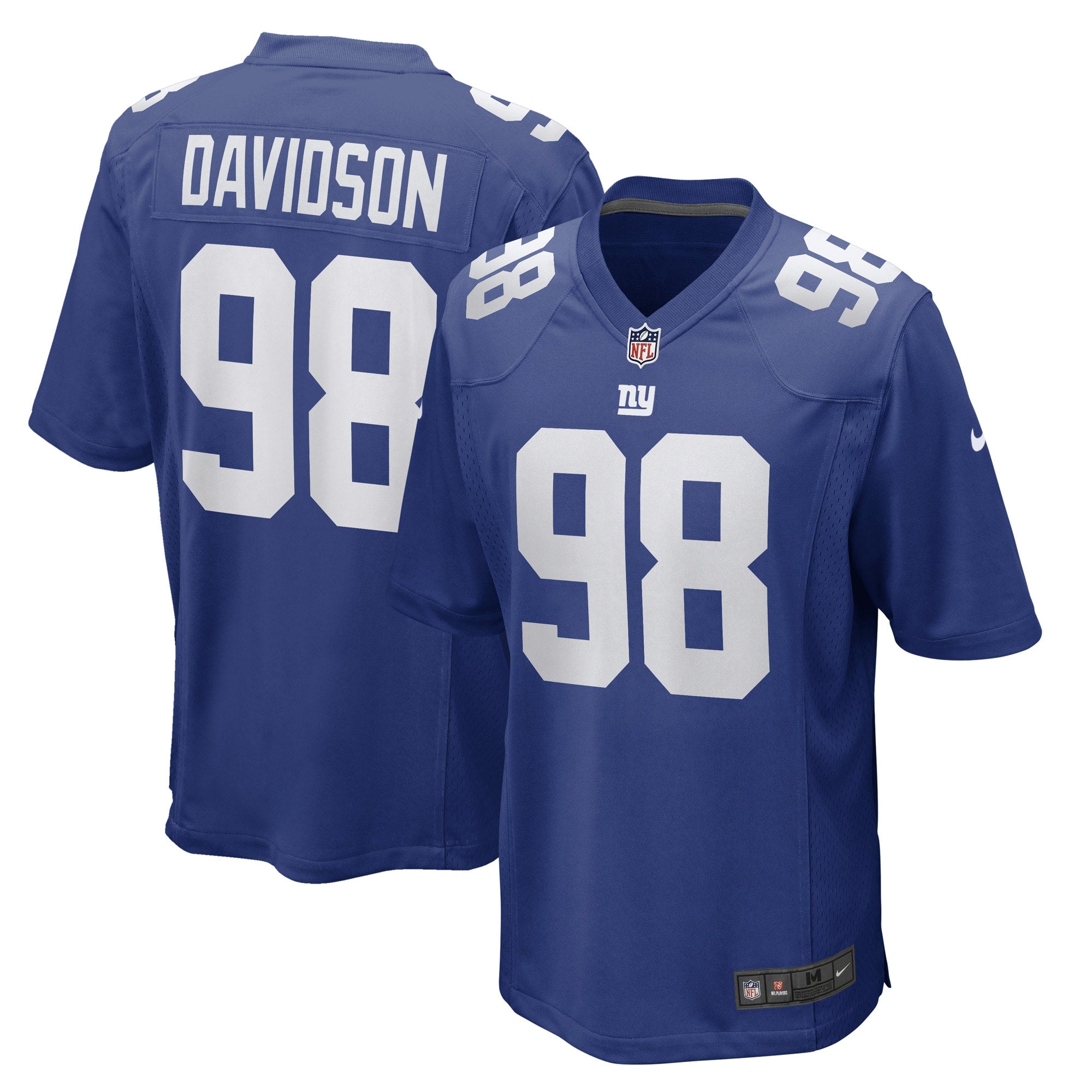 Men's Nike D.J. Davidson Royal New York Giants Game Player Jersey - vstockx