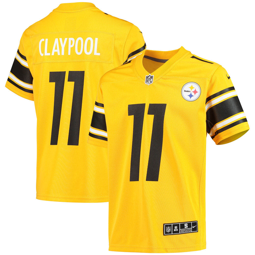 Youth Pittsburgh Steelers Chase Claypool Inverted Team Game Jersey Gold - vstockx