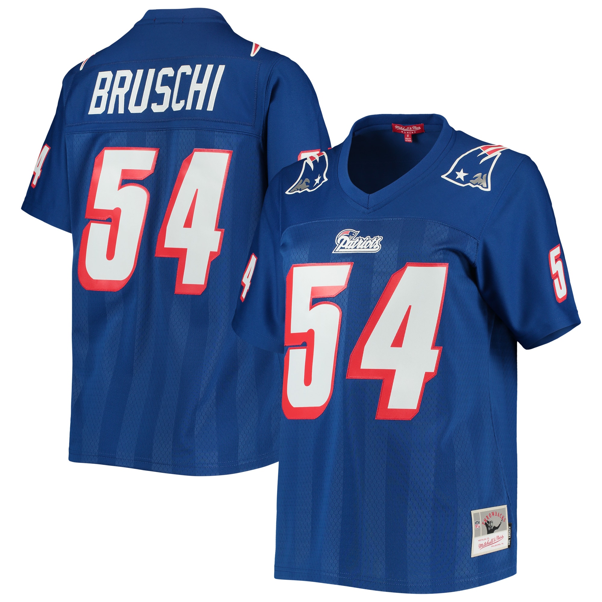 Tedy Bruschi New England Patriots Mitchell & Ness Women's Legacy Replica Player Jersey - Royal - vstockx
