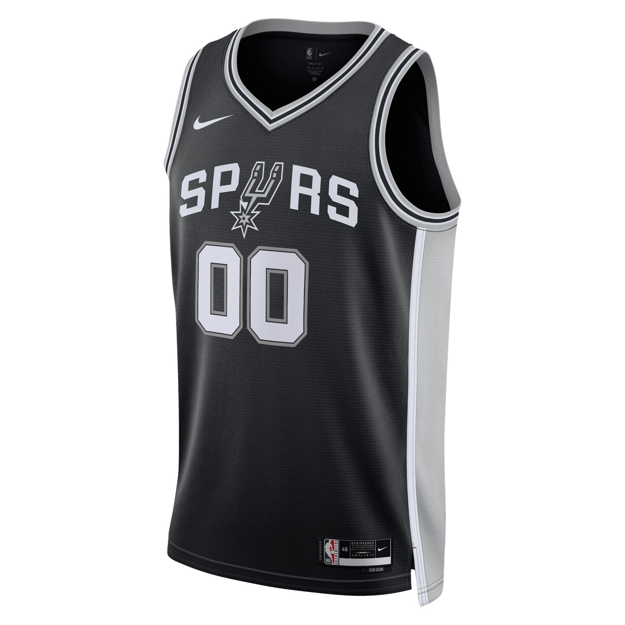 San Antonio Spurs Nike Unisex Swingman Custom Jersey Black - Icon Edition - vstockx