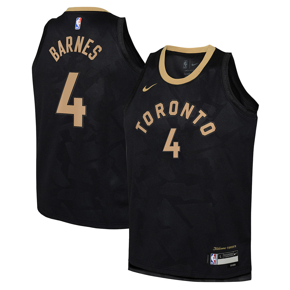 Youth Toronto Raptors Scottie Barnes City Edition Jersey - Black - vstockx