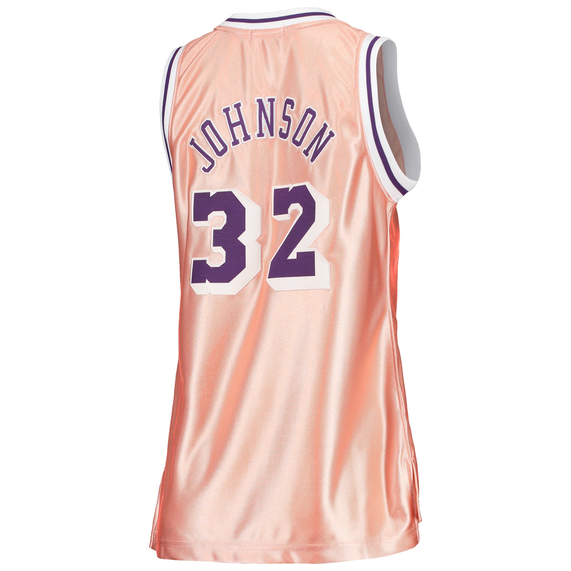 Magic Johnson Los Angeles Lakers Mitchell & Ness Women's 75th Anniversary Rose Gold 1984 Swingman Jersey - Pink - vstockx