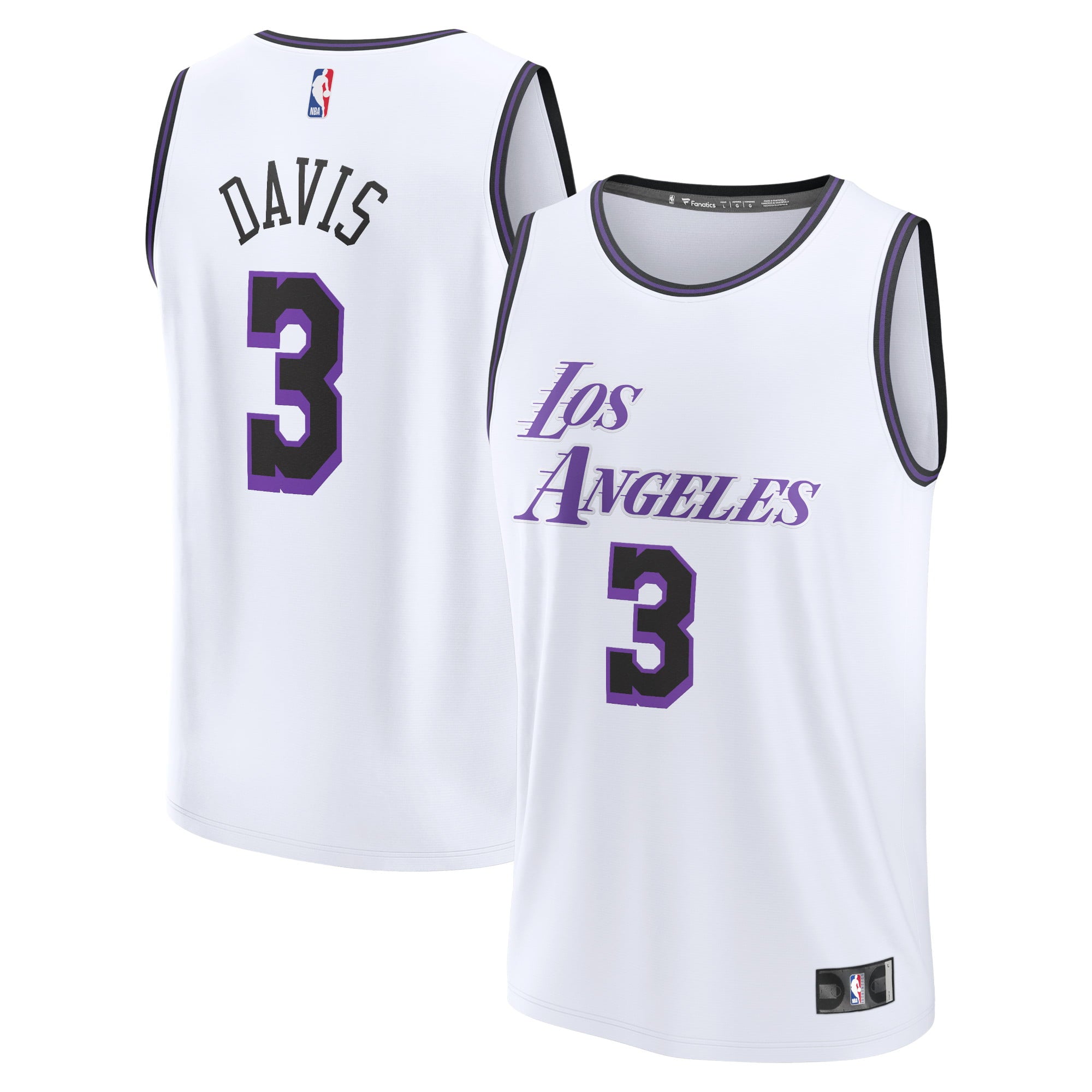 Youth Fanatics Branded Anthony Davis White Los Angeles Lakers 2022/23 Fastbreak Jersey - City Edition - vstockx