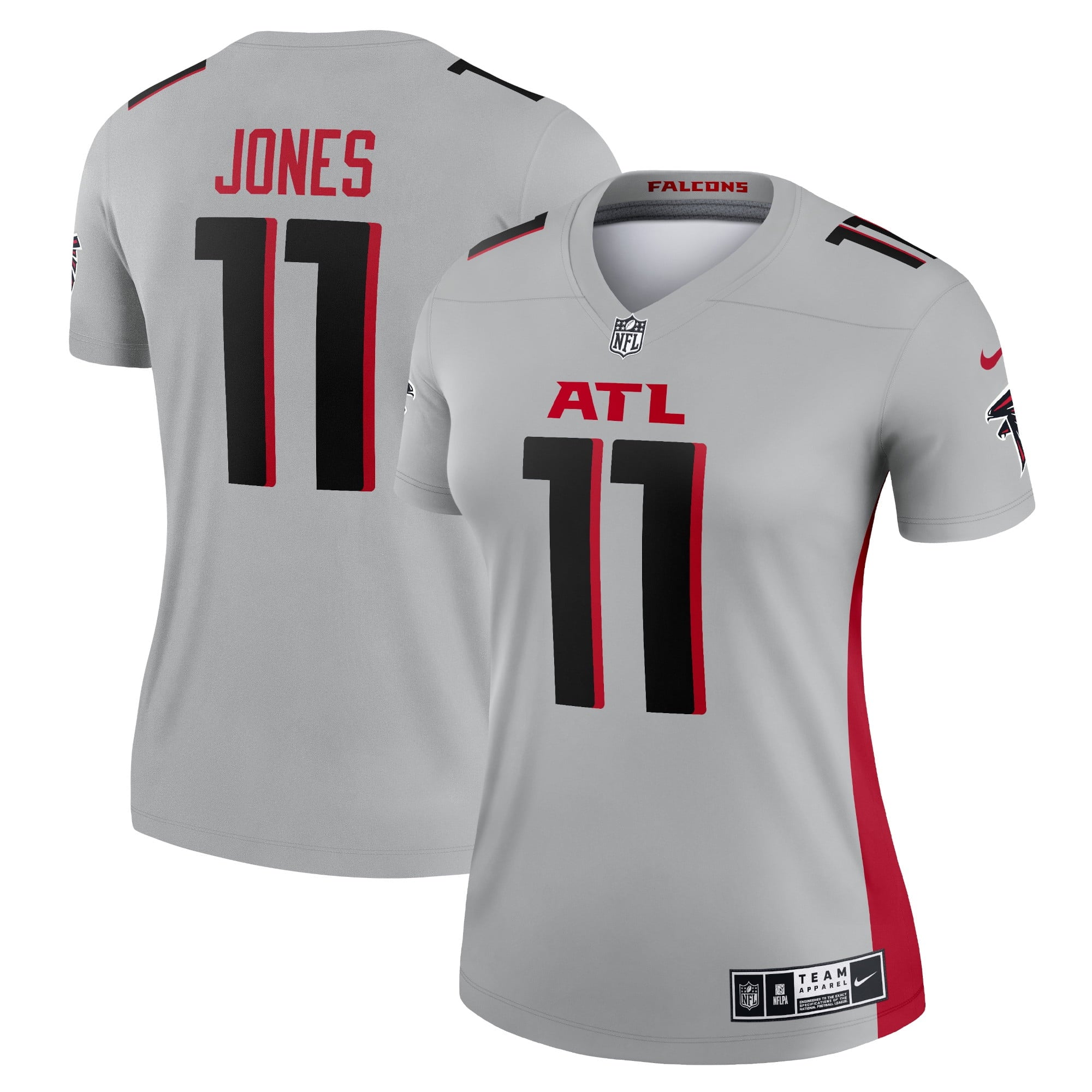 Women's Nike Julio Jones Silver Atlanta Falcons Inverted Legend Jersey - vstockx