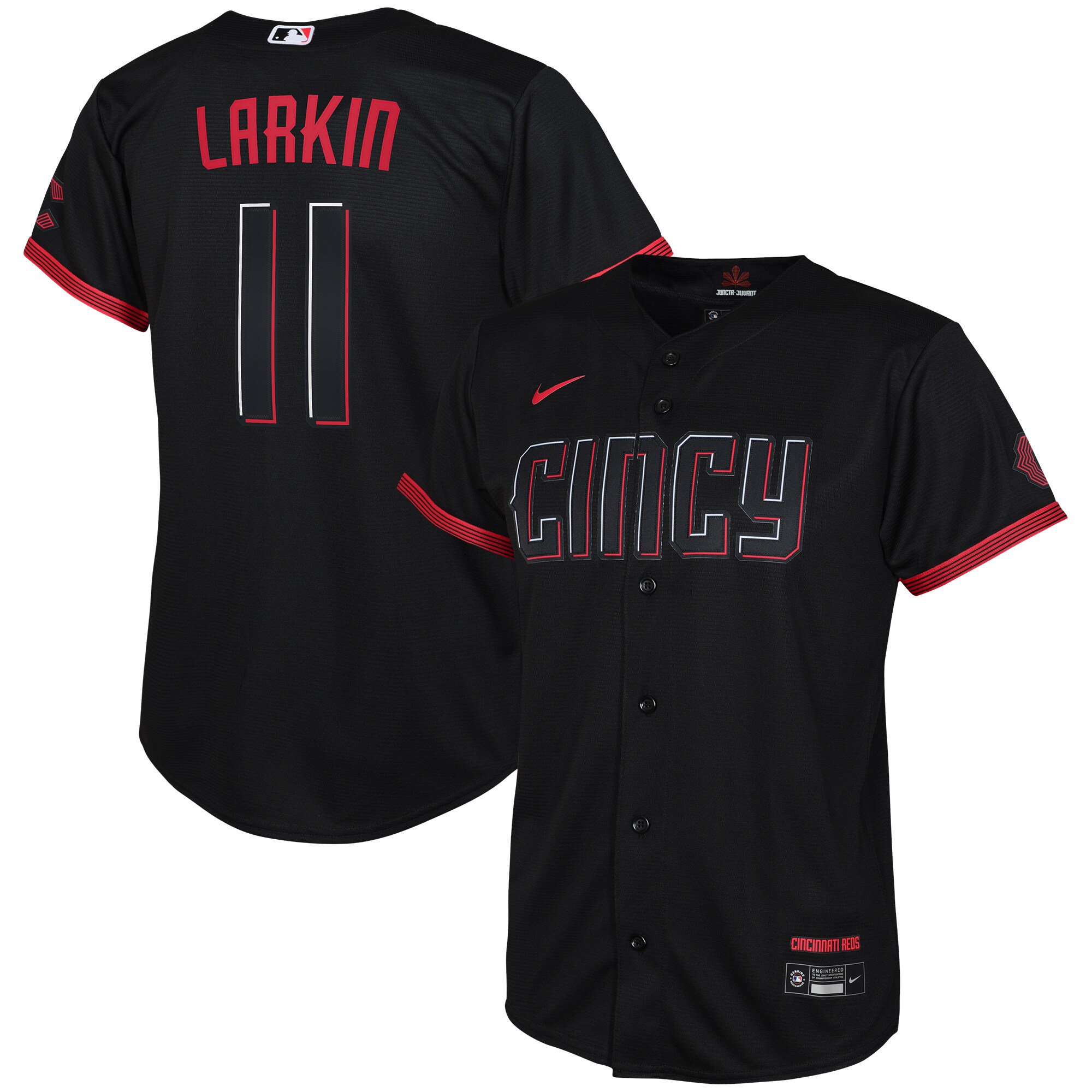 Barry Larkin Cincinnati Reds Nike Youth 2023 City Connect Replica Player Jersey - Black - vstockx