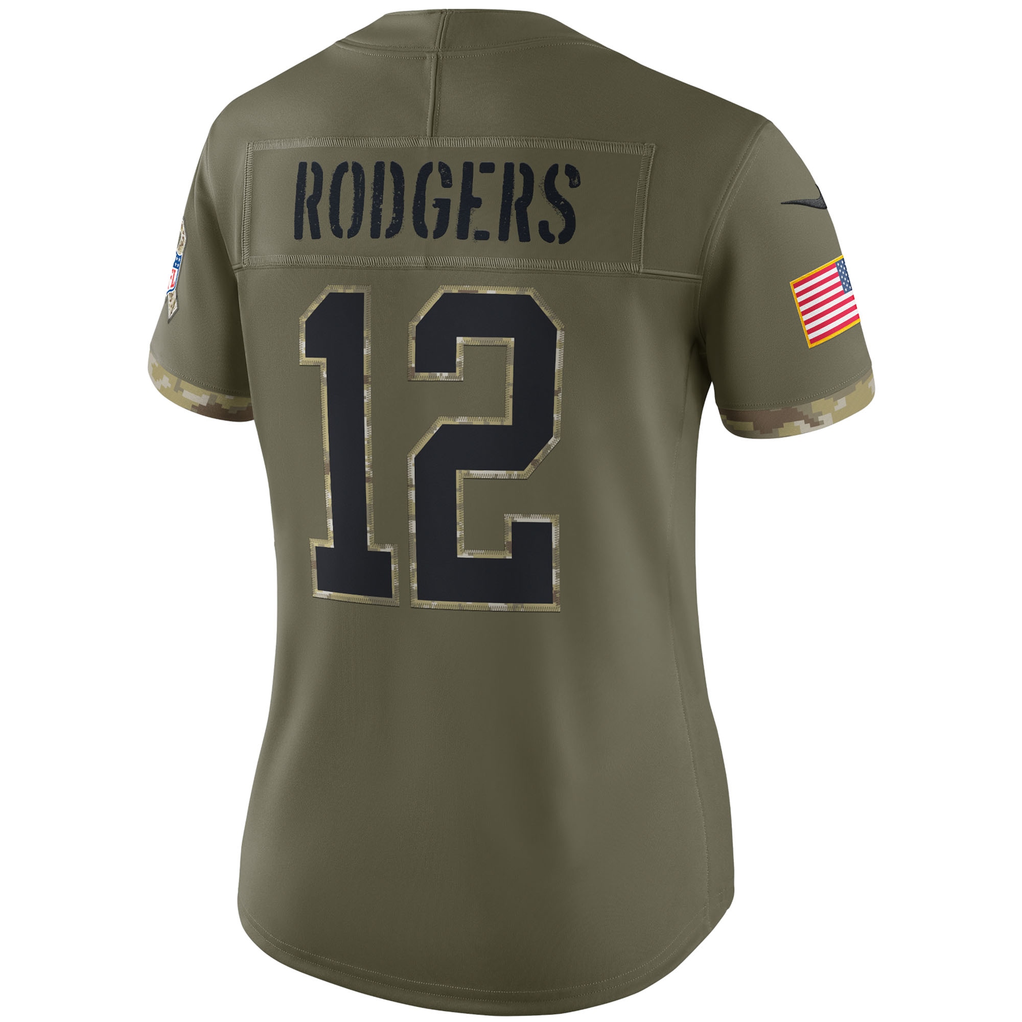 Aaron Rodgers Green Bay Packers Nike Women's 2022 Salute To Service Limited Jersey - Olive - vstockx