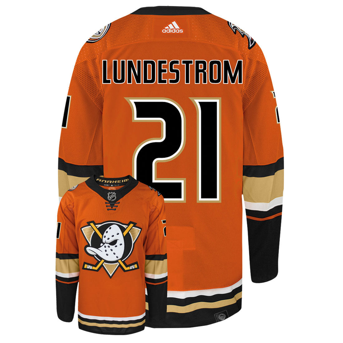 Isac Lundestrom Anaheim Ducks Adidas Primegreen Authentic NHL Hockey Jersey - vstockx
