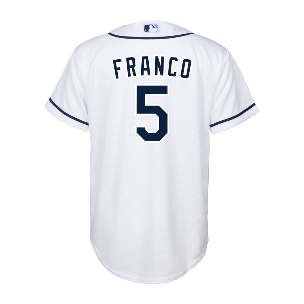 Youth Tampa Bay Rays Wander Franco Cool Base Replica Home Jersey - White - vstockx