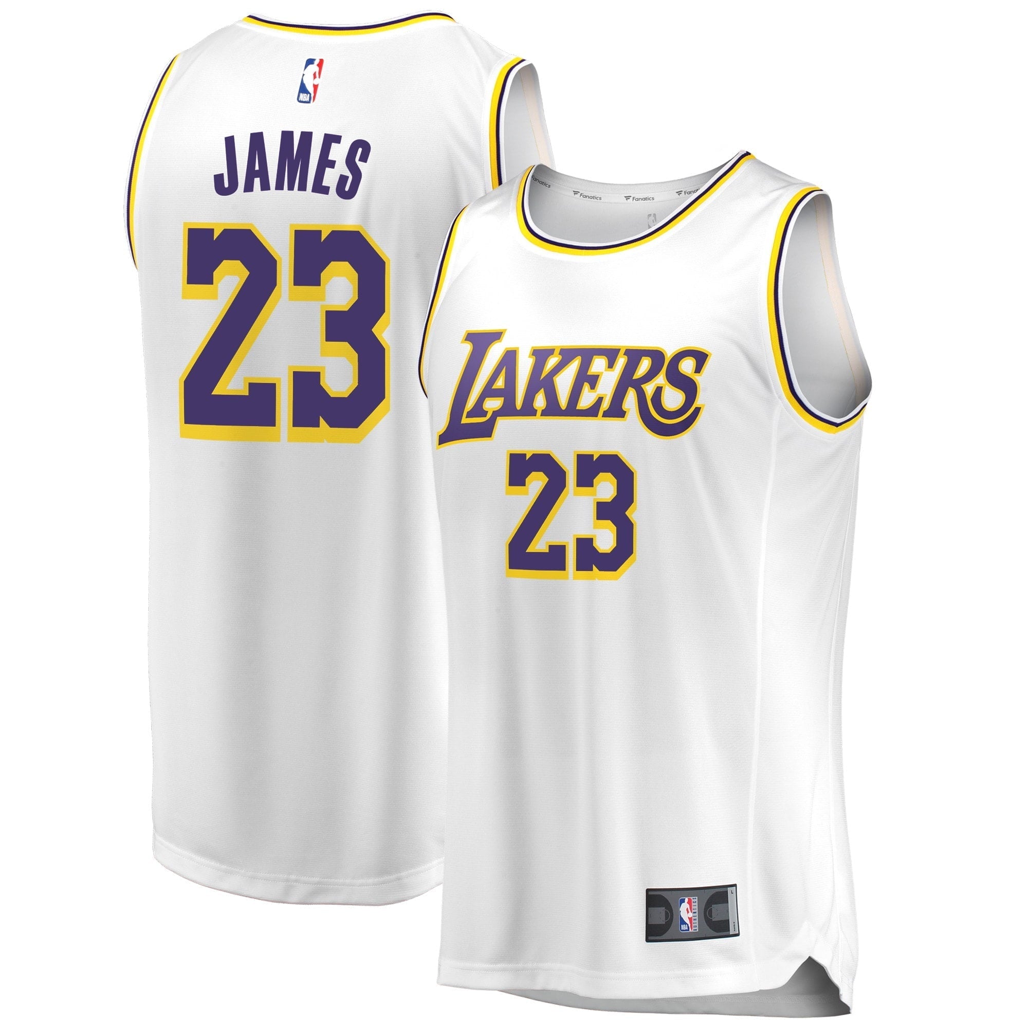 Men's Fanatics Branded LeBron James White Los Angeles Lakers 2018/19 Fast Break Replica Jersey - Association Edition - vstockx