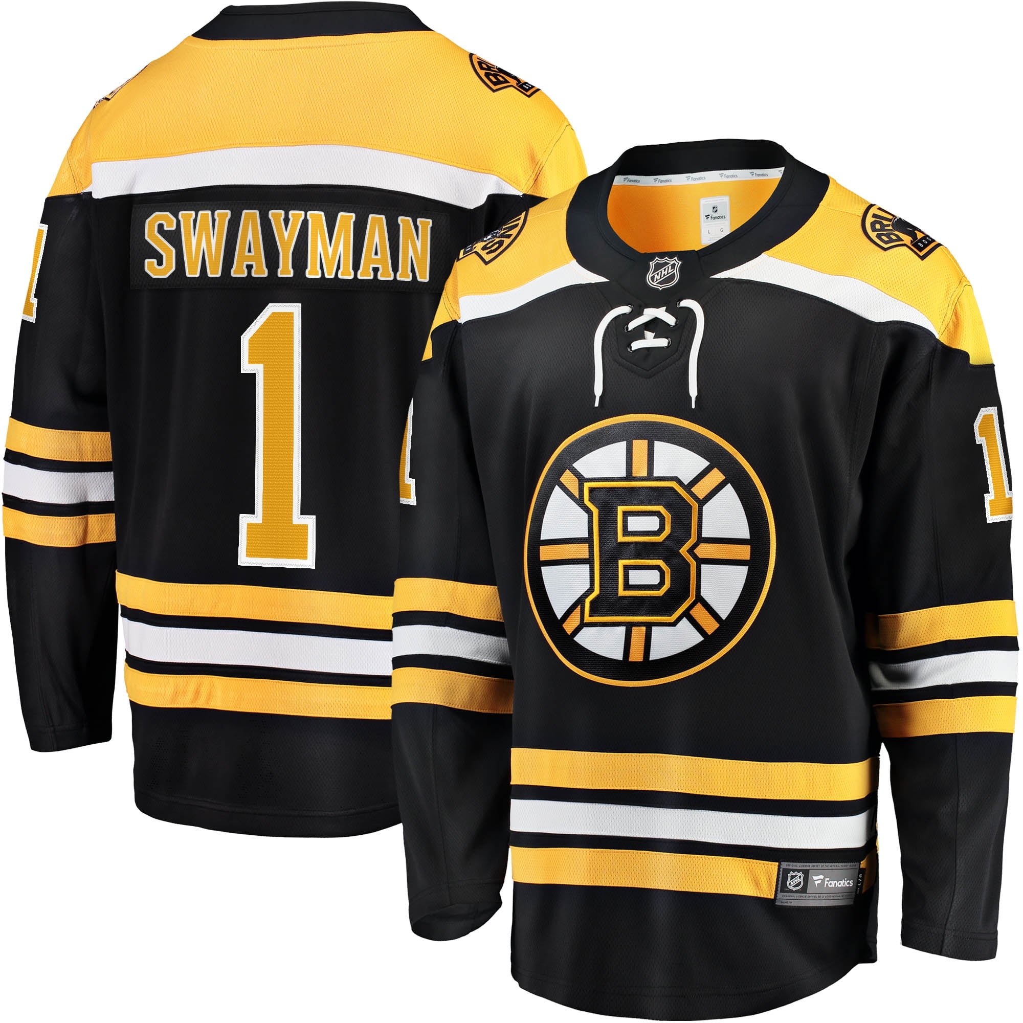 Men's Fanatics Branded Jeremy Swayman Black Boston Bruins 2017/18 Home Breakaway Replica Jersey - vstockx