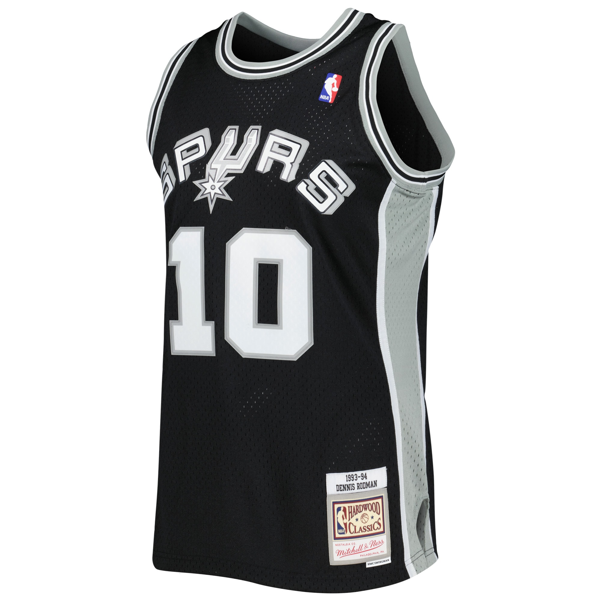 Dennis Rodman San Antonio Spurs Mitchell & Ness 2001/02 Hardwood Classics Swingman Jersey - Black - vstockx