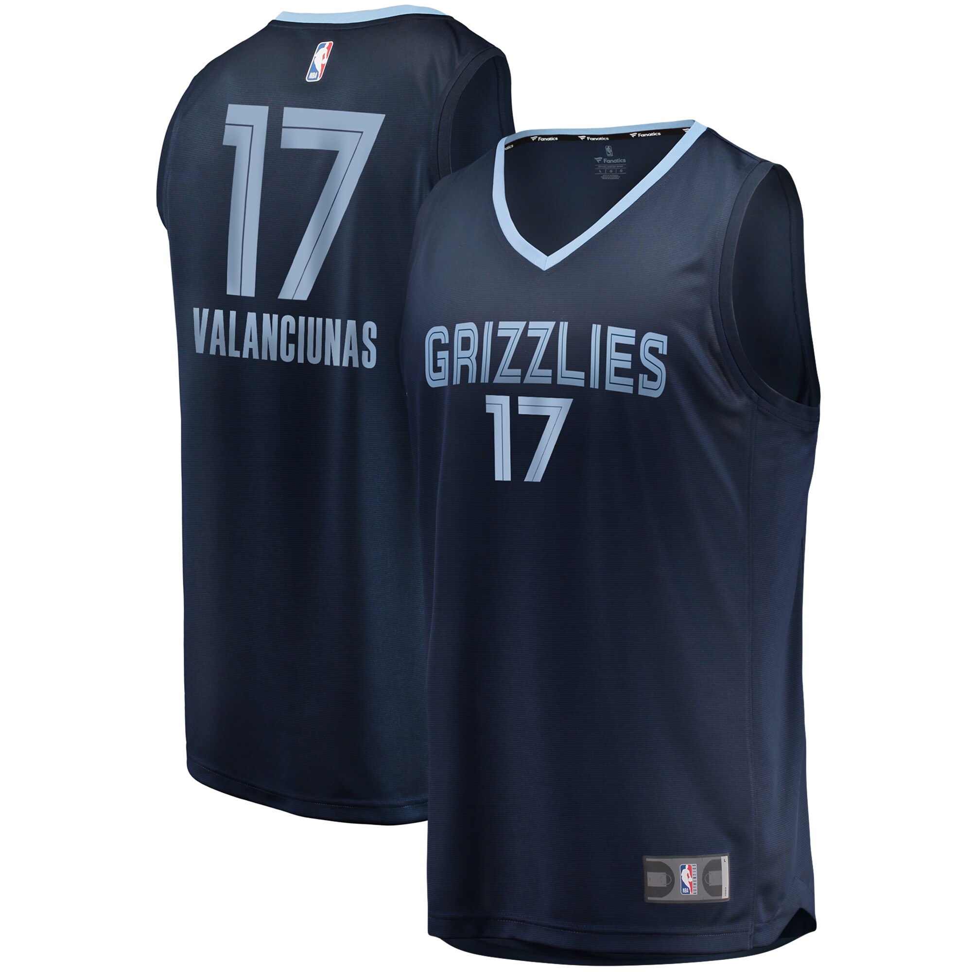Jonas Valanciunas Memphis Grizzlies Fanatics Branded Youth Fast Break Replica Jersey Navy - Icon Edition - vstockx