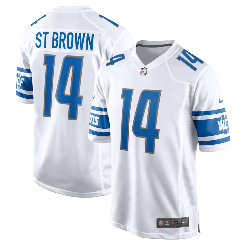 Youth Detroit Lions Amon-Ra St. Brown Game Jersey - White - vstockx