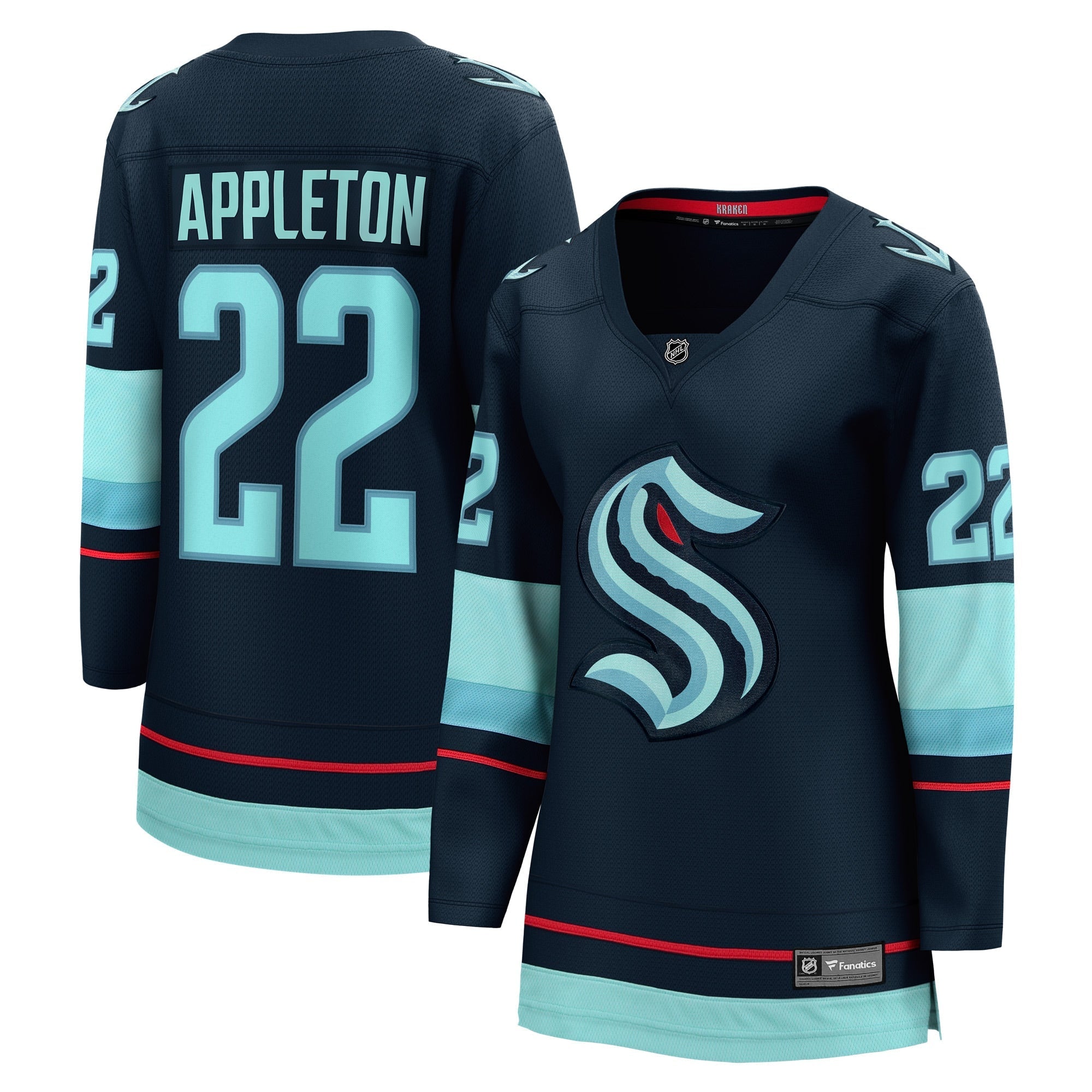Women's Fanatics Branded Mason Appleton Deep Sea Blue Seattle Kraken Home Breakaway Player Jersey - vstockx