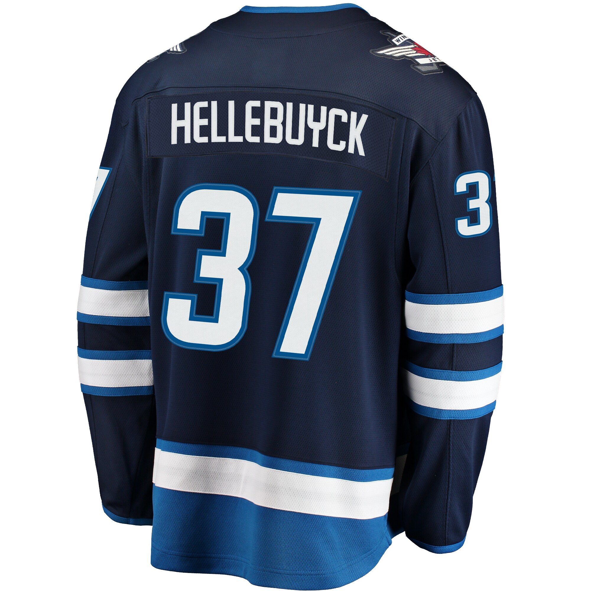 Connor Hellebuyck Winnipeg Jets Fanatics Branded Breakaway Replica Jersey - Navy - vstockx
