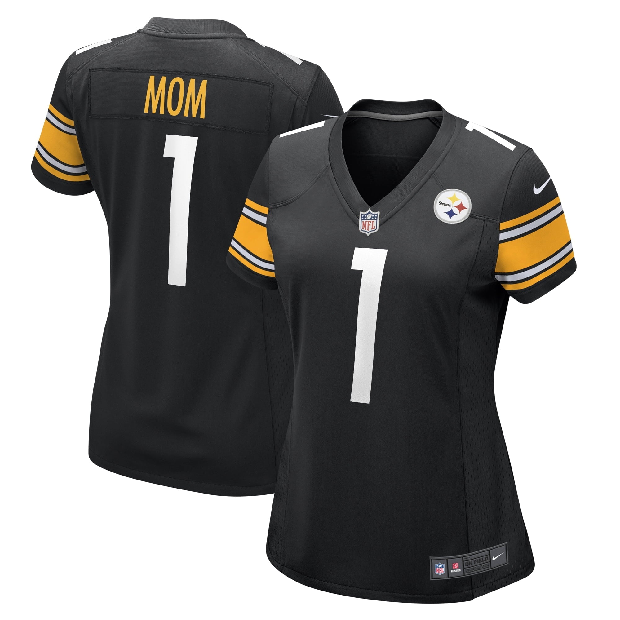 Women's Nike Number 1 Mom Black Pittsburgh Steelers Game Jersey - vstockx