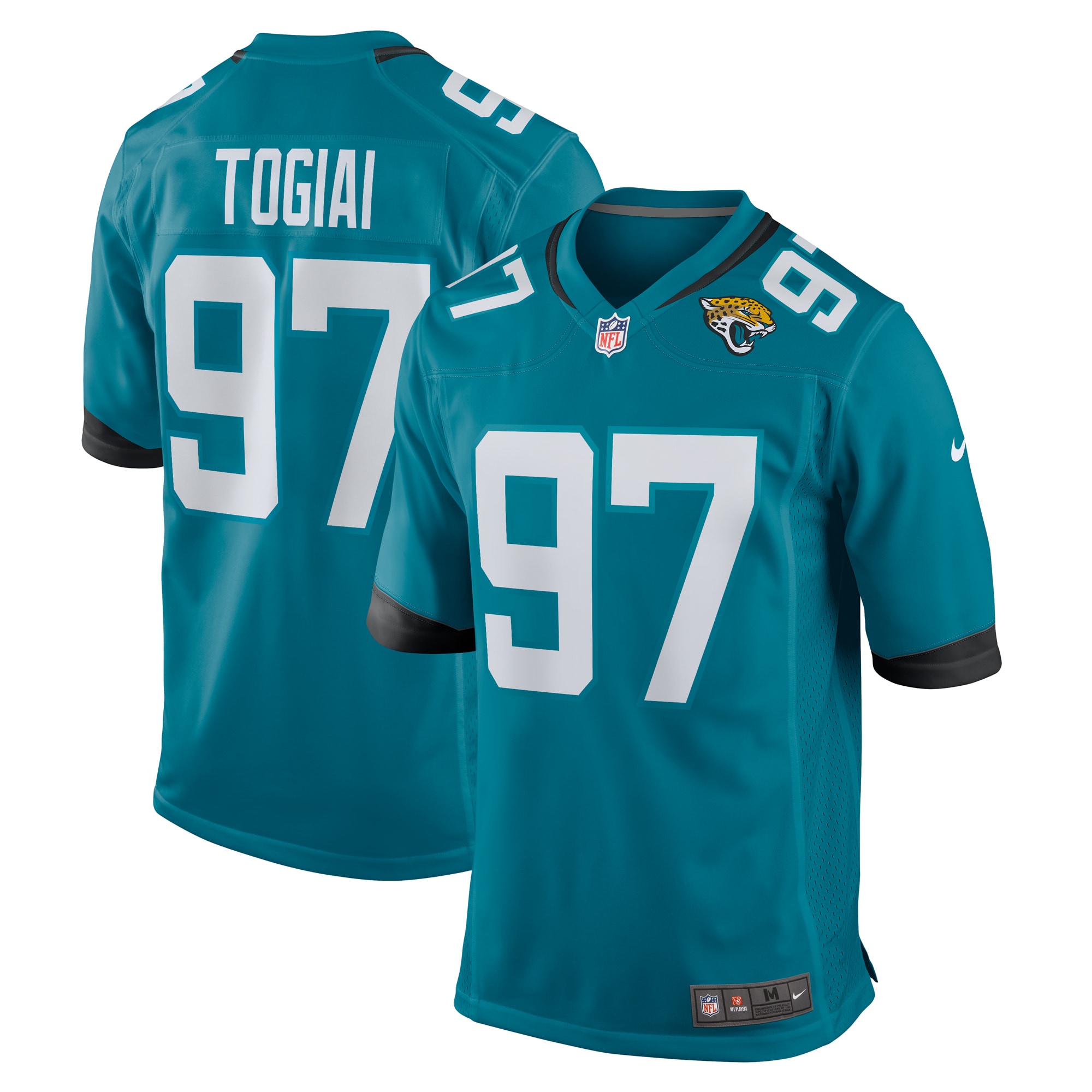 Tommy Togiai Jacksonville Jaguars Nike Team Game Jersey - Teal - vstockx