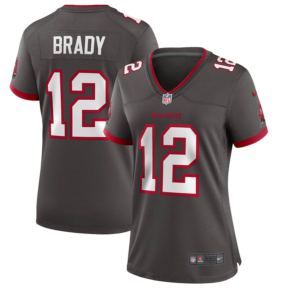 Women's Tampa Bay Buccaneers Tom Brady Alternate Game Jersey Pewter - vstockx