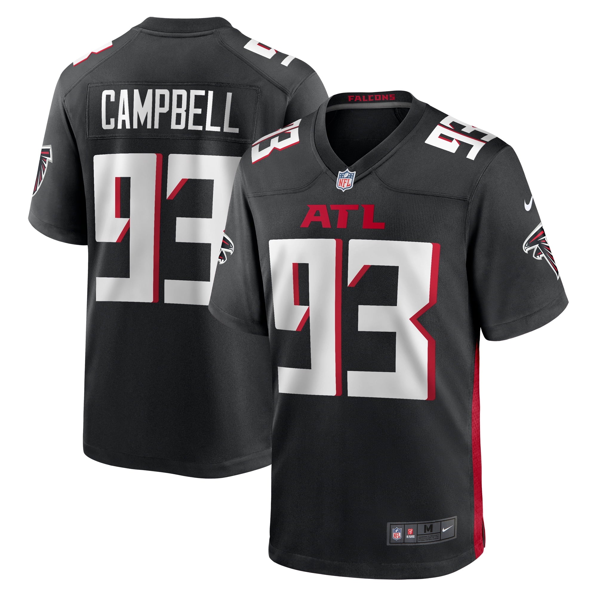 Men's Nike Calais Campbell Black Atlanta Falcons Game Player Jersey - vstockx