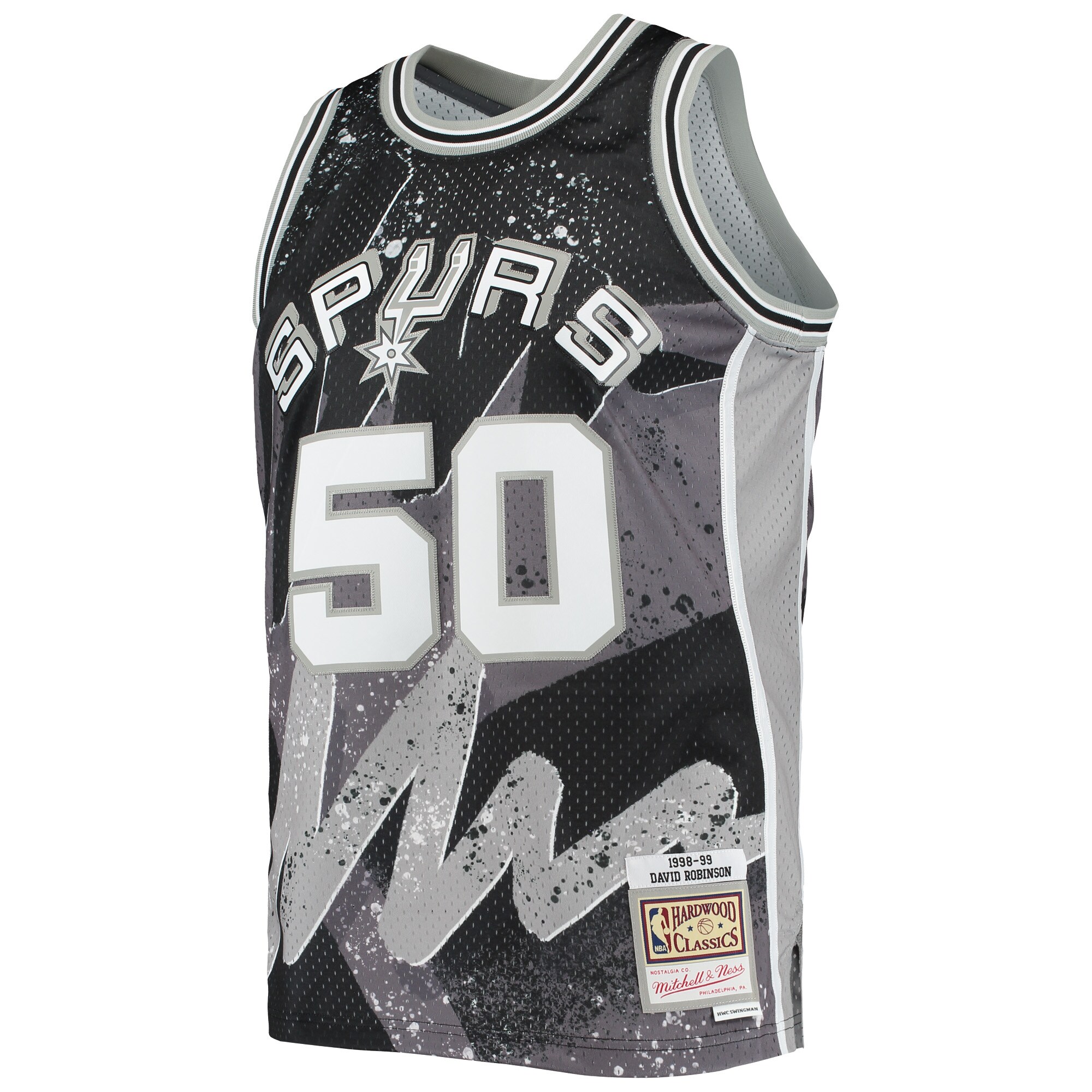 David Robinson San Antonio Spurs Mitchell & Ness Hardwood Classics 1998/99 Hyper Hoops Swingman Jersey - Black - vstockx