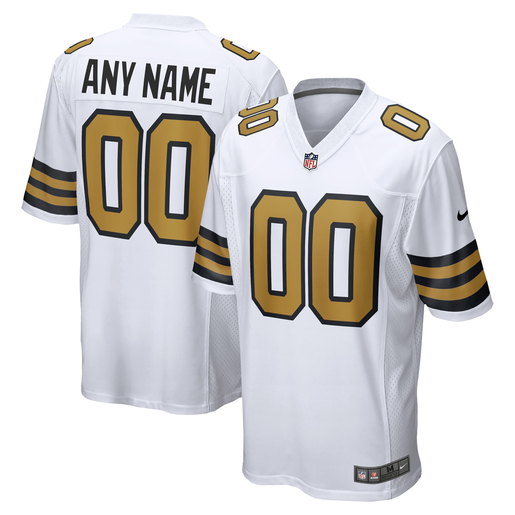 New Orleans Saints Nike Alternate Custom Game Jersey - White - vstockx