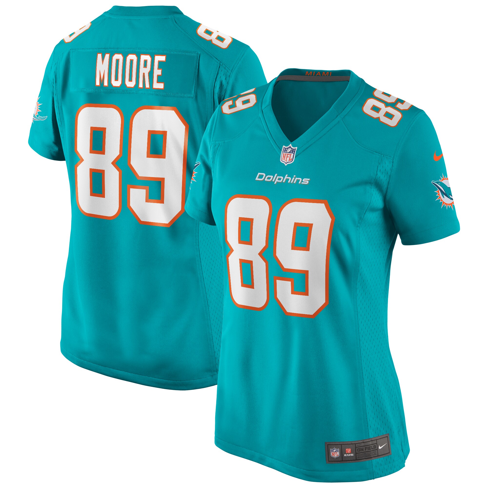 Nat Moore Miami Dolphins Nike Women's Game Retired Player Jersey - Aqua - vstockx
