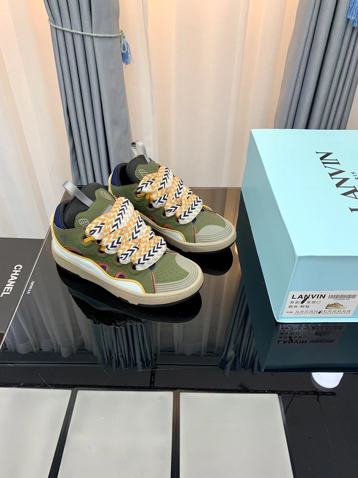 Lanvin Leather Curb army green - vstockx