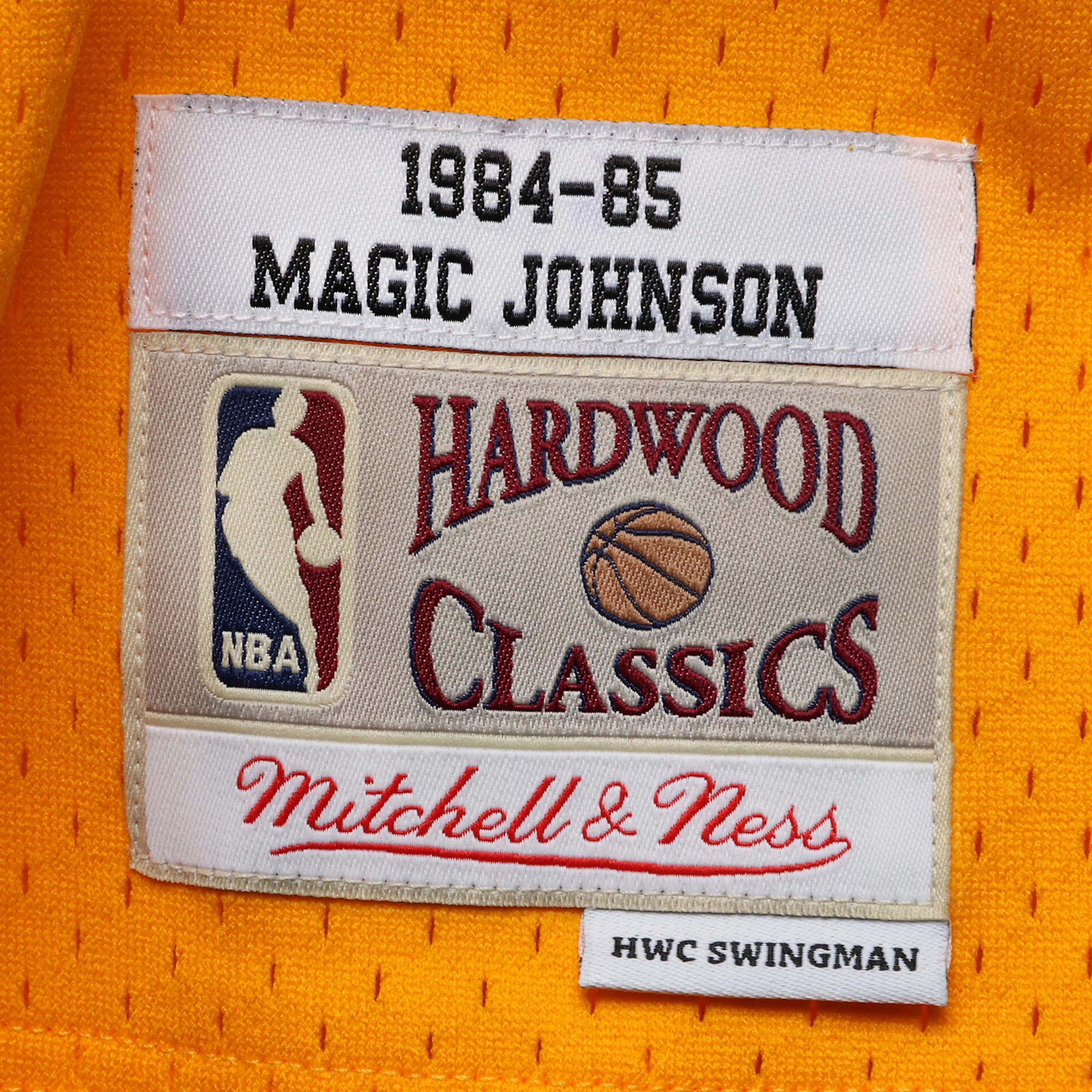 Magic Johnson Los Angeles Lakers Mitchell & Ness Hardwood Classics Swingman Jersey - Gold - vstockx