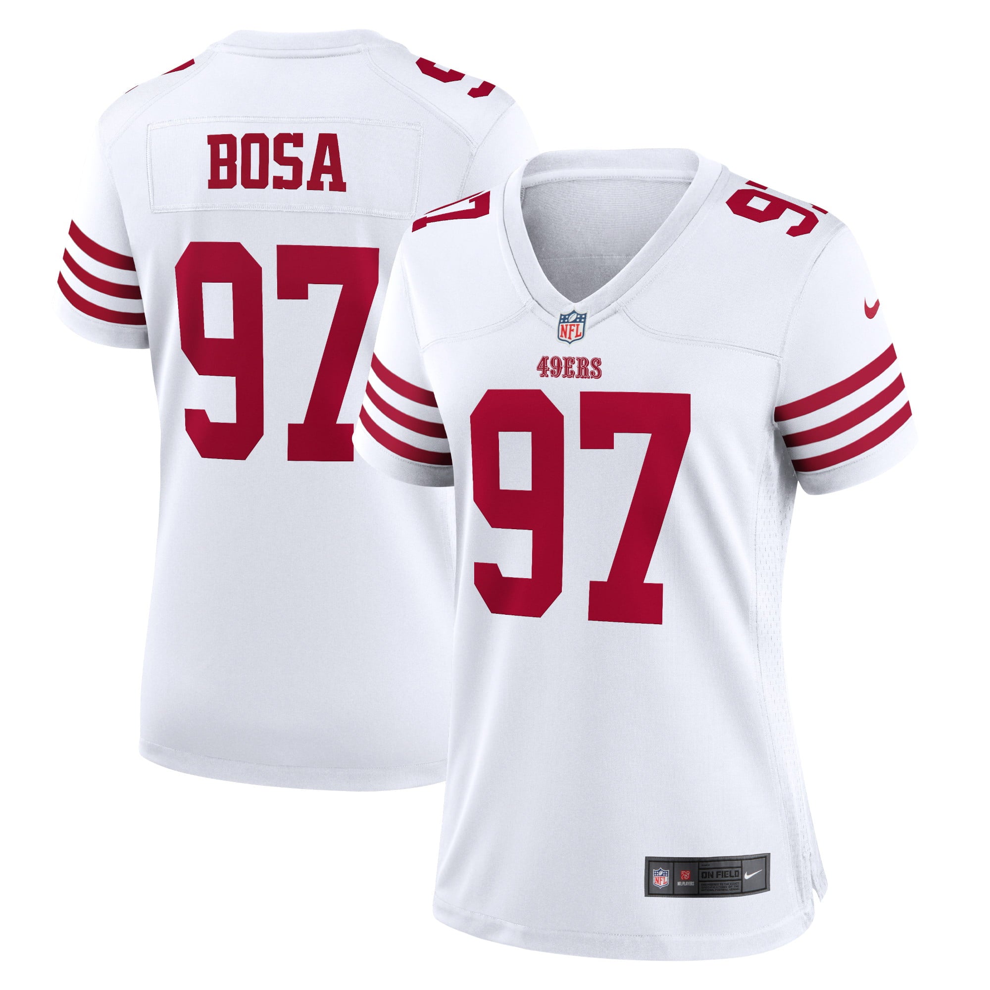 Women's Nike Nick Bosa White San Francisco 49ers Player Game Jersey - vstockx
