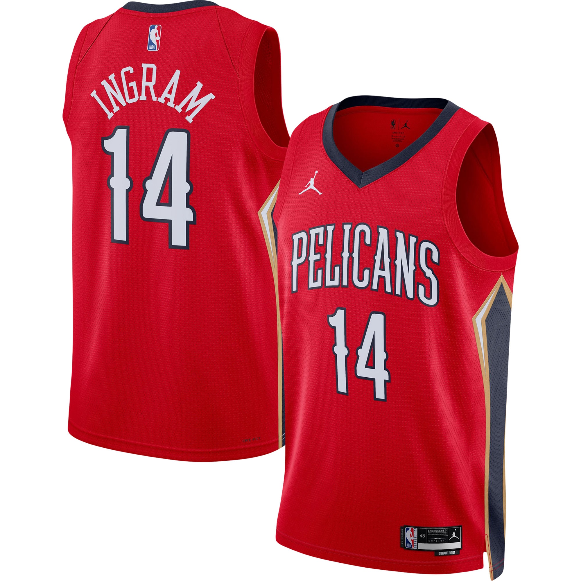 Brandon Ingram New Orleans Pelicans Jordans Brand Unisex Swingman Jersey - Statement Edition - Red - vstockx