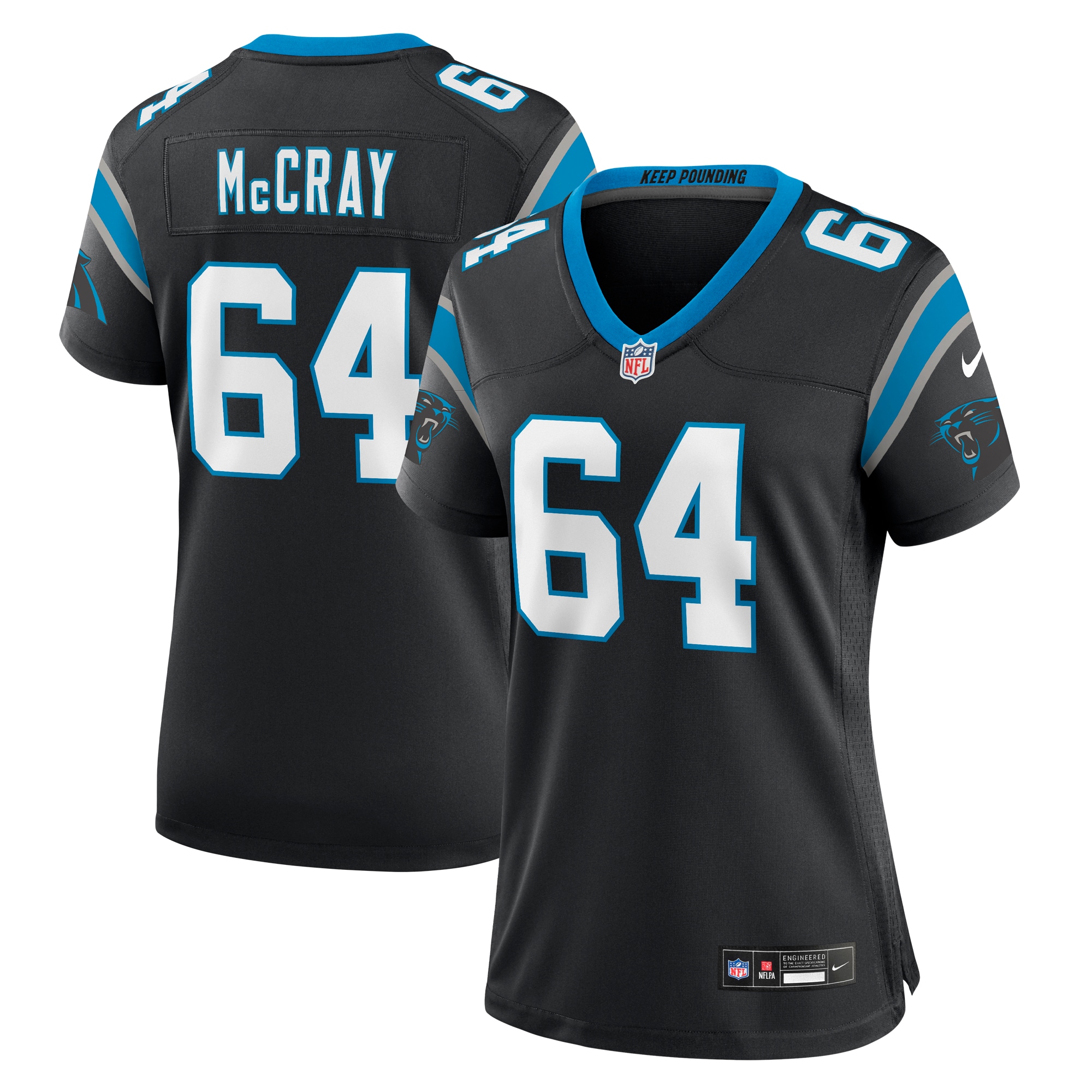 Justin McCray Carolina Panthers Nike Women's Team Game Jersey - Black - vstockx