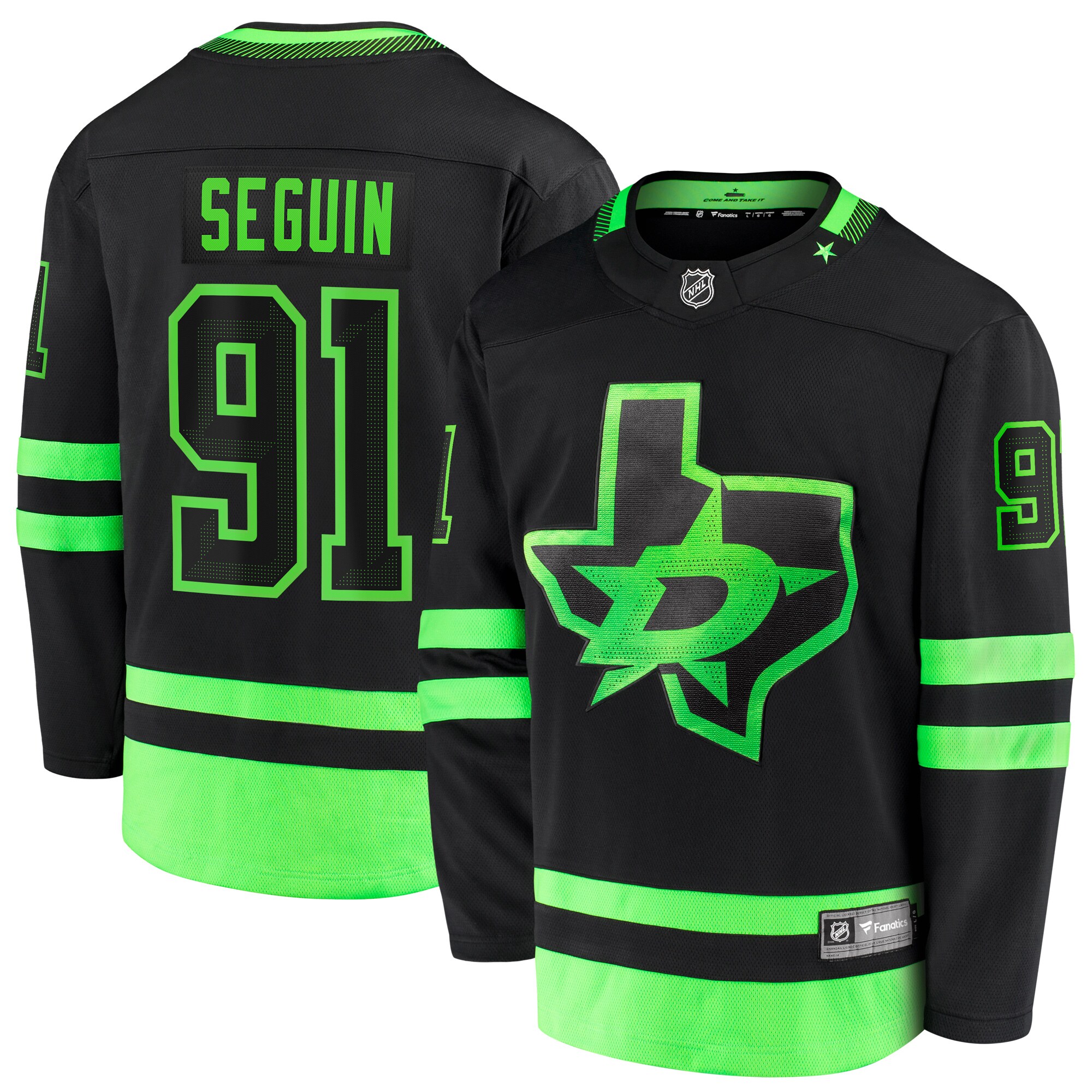 Tyler Seguin Dallas Stars Fanatics Branded 2020/21 Alternate Premier Breakaway Player Jersey - Black - vstockx