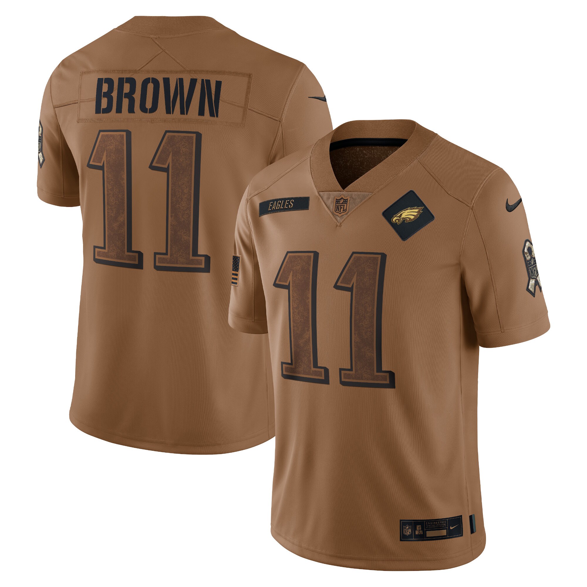 A.J. Brown Philadelphia Eagles Nike 2023 Salute To Service Limited Jersey - Brown - vstockx