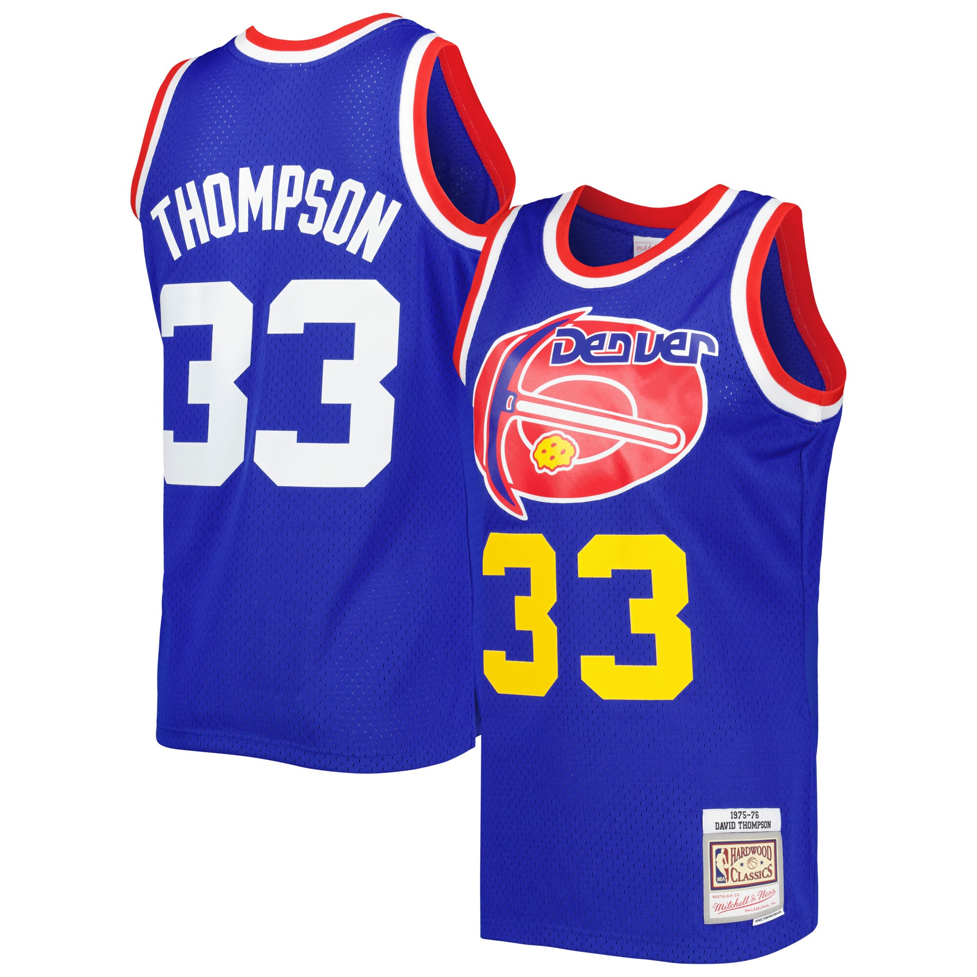 David Thompson Denver Nuggets Mitchell & Ness Hardwood Classics 1975/76 Swingman Jersey - Royal - vstockx