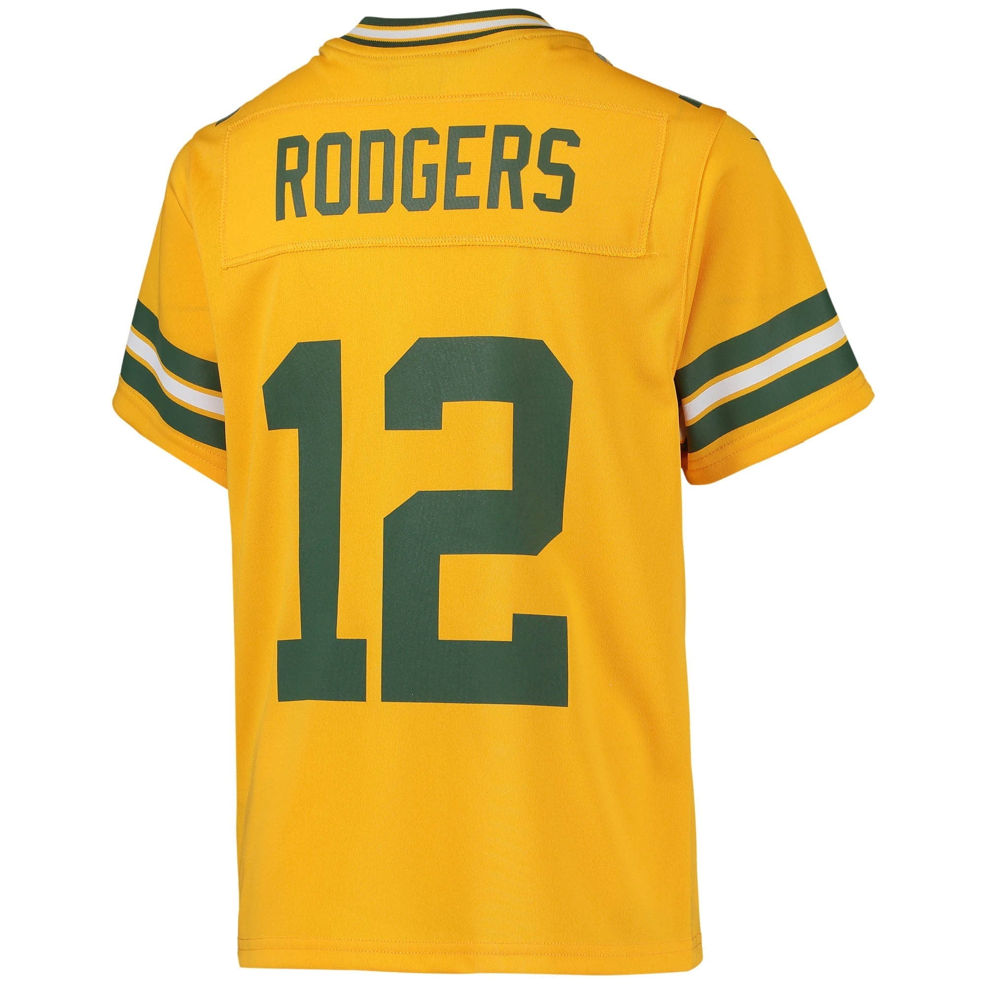 Youth Nike Aaron Rodgers Gold Green Bay Packers Inverted Team Game Jersey - vstockx