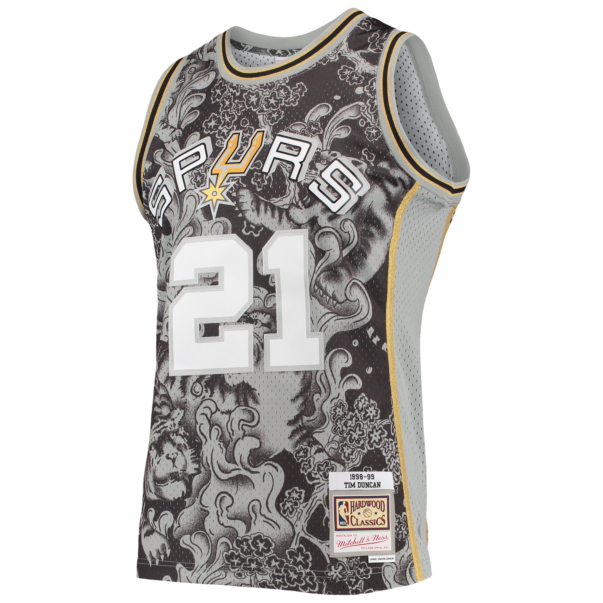 Tim Duncan San Antonio Spurs Mitchell & Ness Hardwood Classics 1998/99 Lunar New Year Swingman Jersey - Black - vstockx