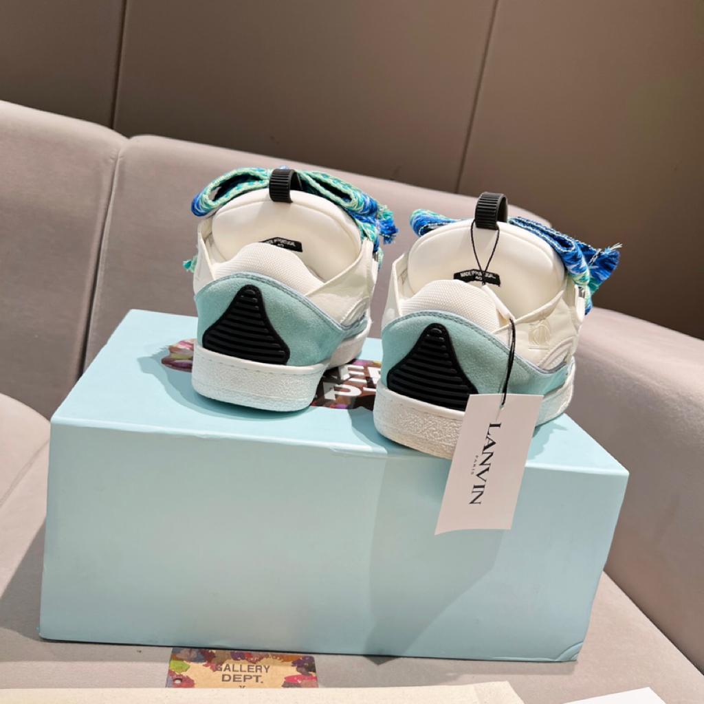 Lanvin Curb Sneaker White Blue - vstockx