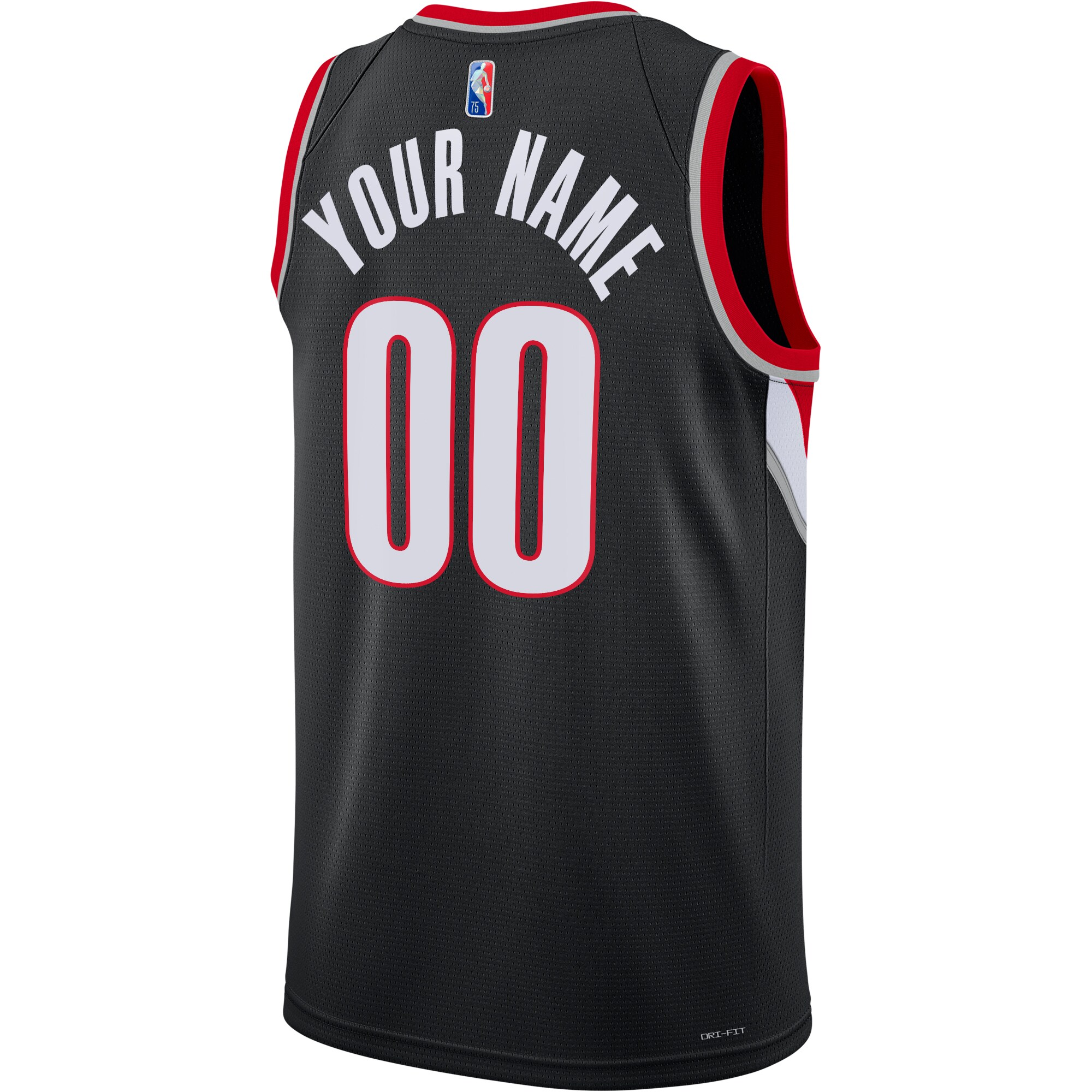 Portland Trail Blazers Nike 2021/22 Diamond Swingman Custom Jersey - Icon Edition - Black - vstockx